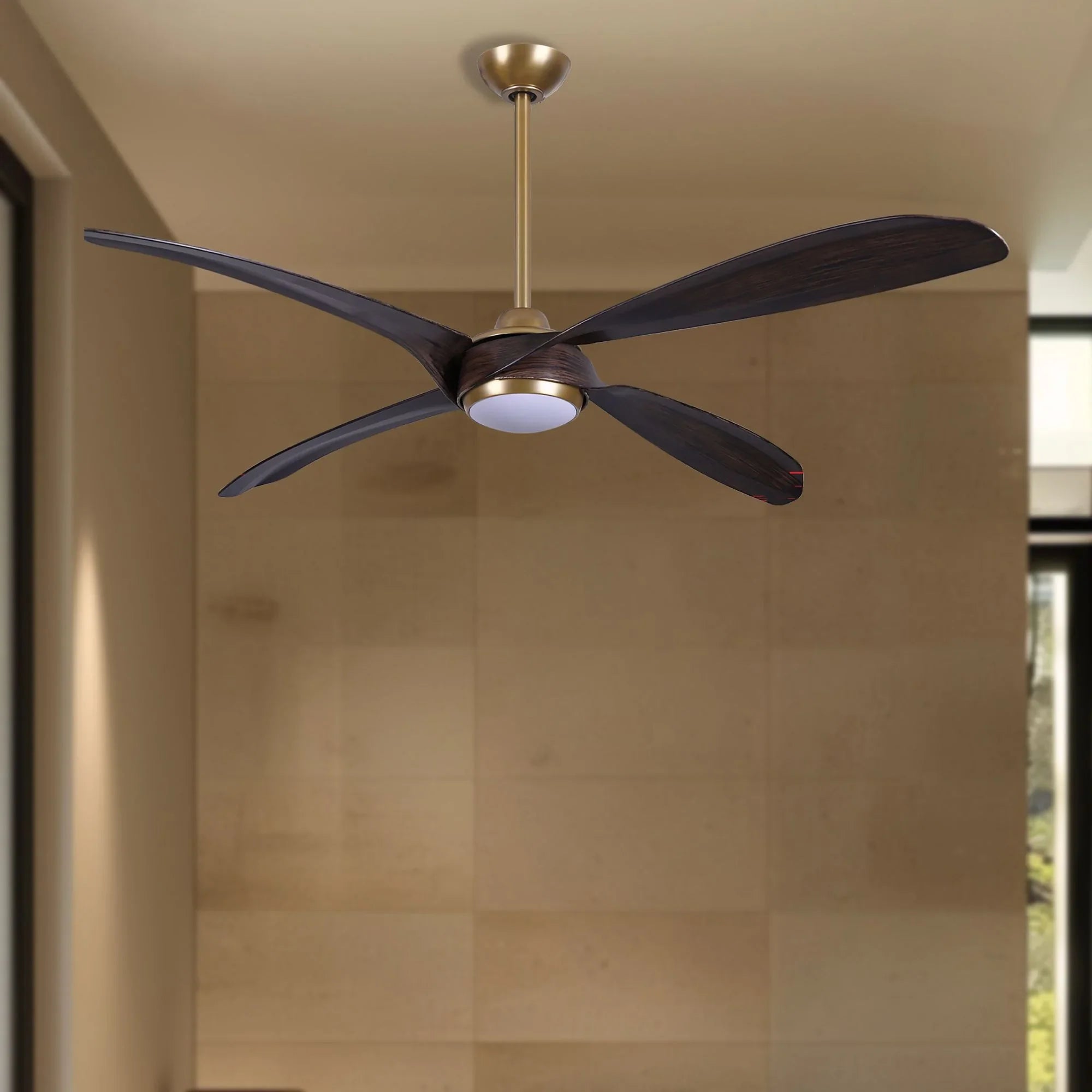 Mortyn 60" Indoor/Outdoor LED Ceiling Fan, Legacy Brass