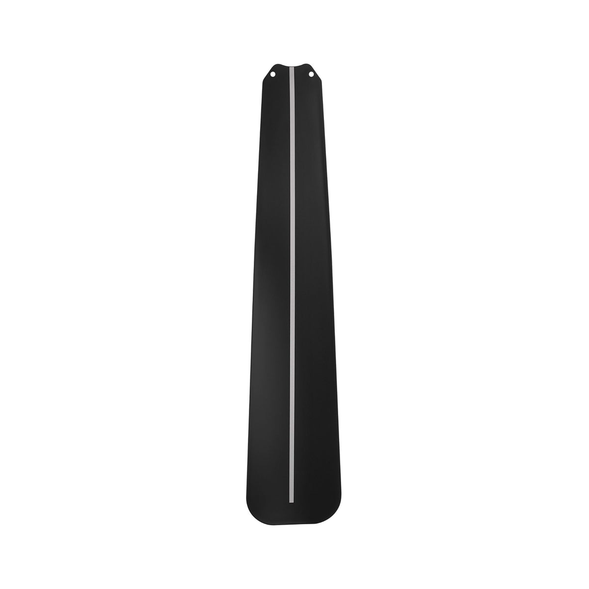 Single black ceiling fan blade with mounting slot and edge details