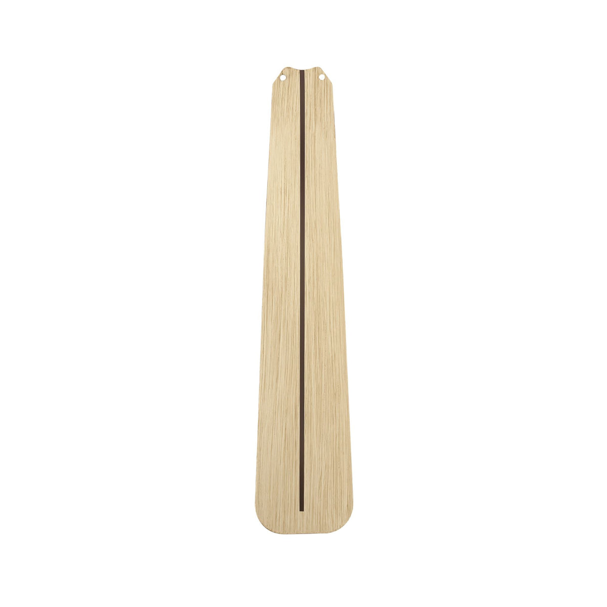 Single light wood fan blade for dark bronze ceiling fan, shown in close-up