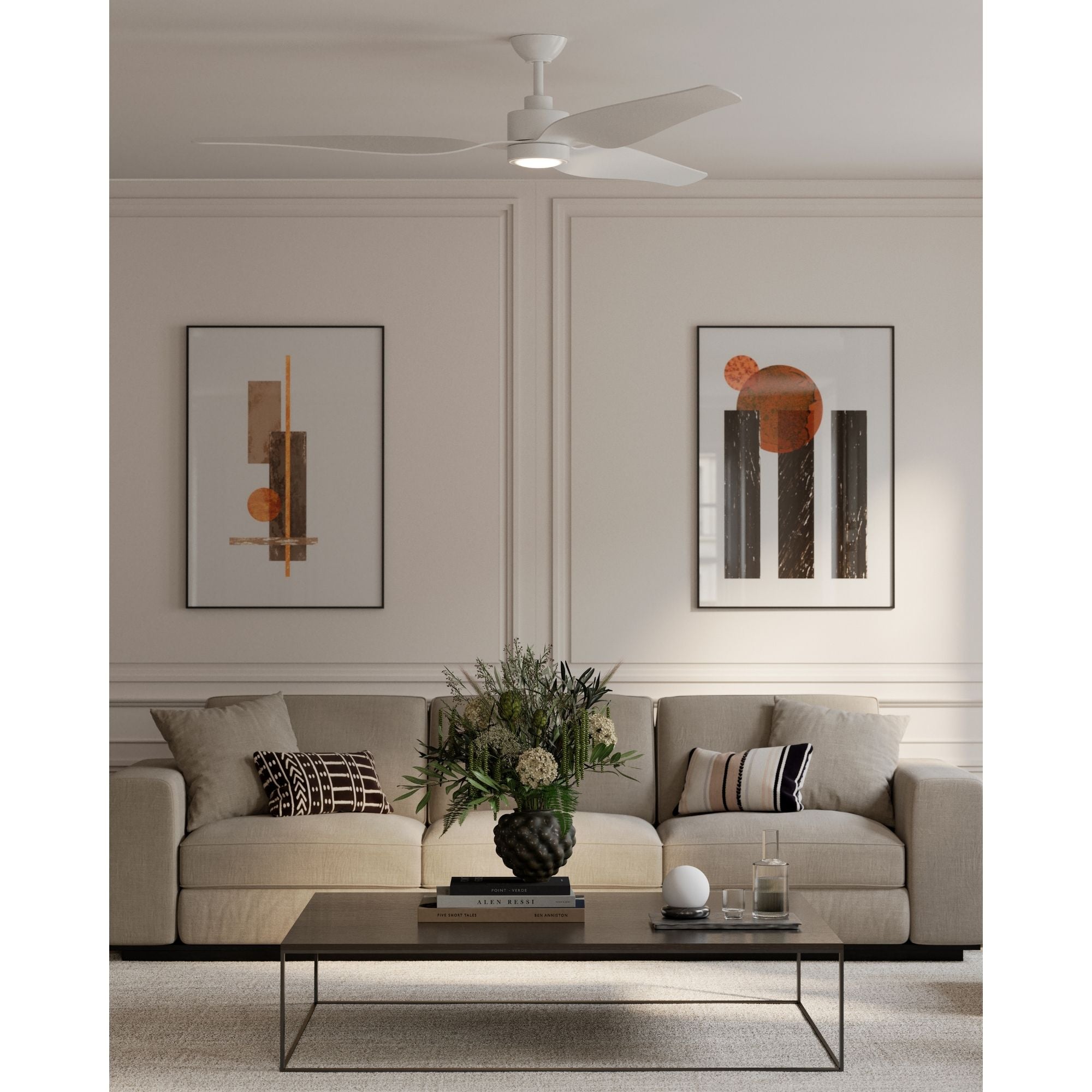 Minka Aire Norwynd 72'' Smart Ceiling Fan with LED Light DC Motor Flat White