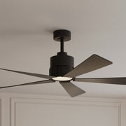 Oovin 54" 5-CCT LED Smart Ceiling Fan, Full Coal Finish