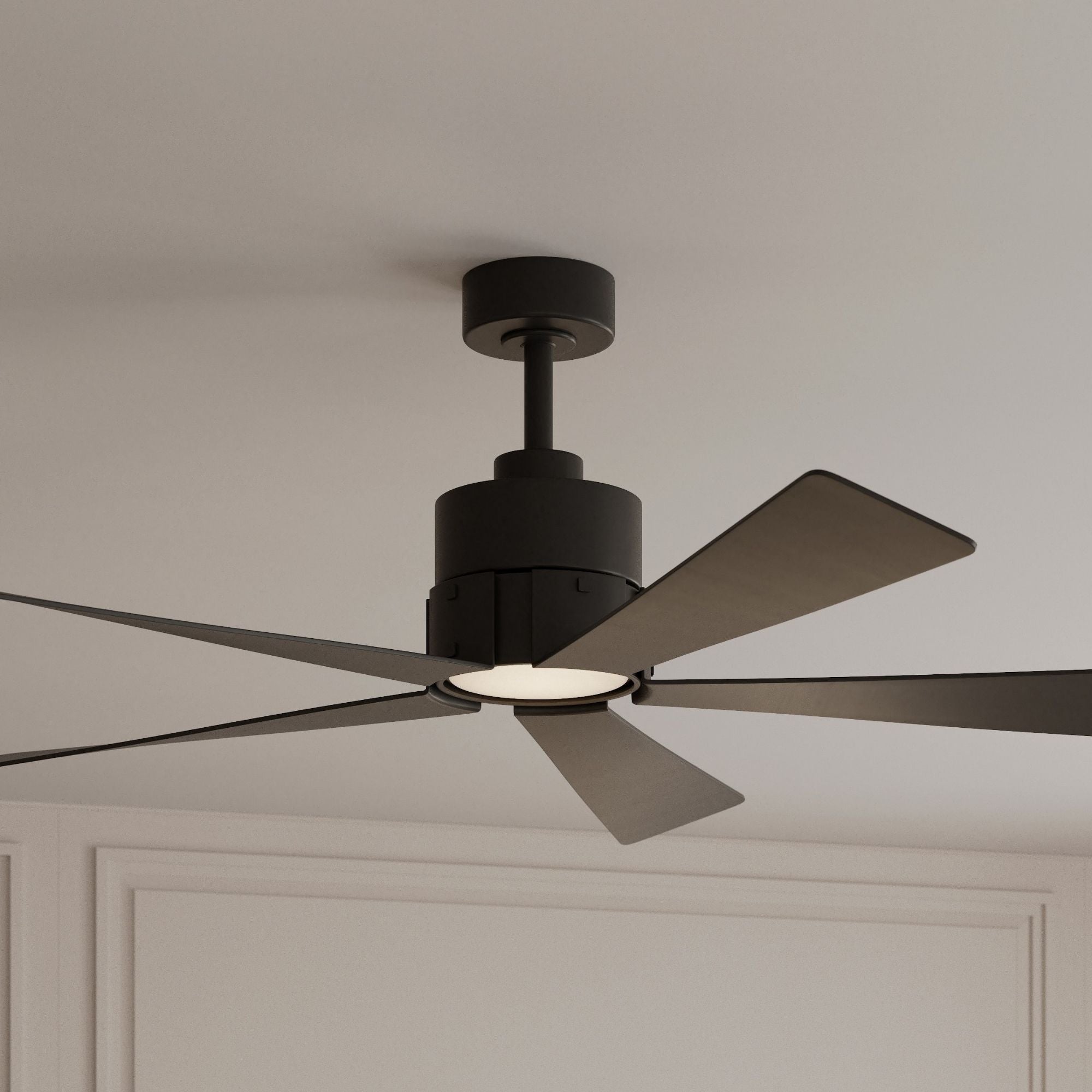 Oovin 54" 5-CCT LED Smart Ceiling Fan, Full Coal Finish