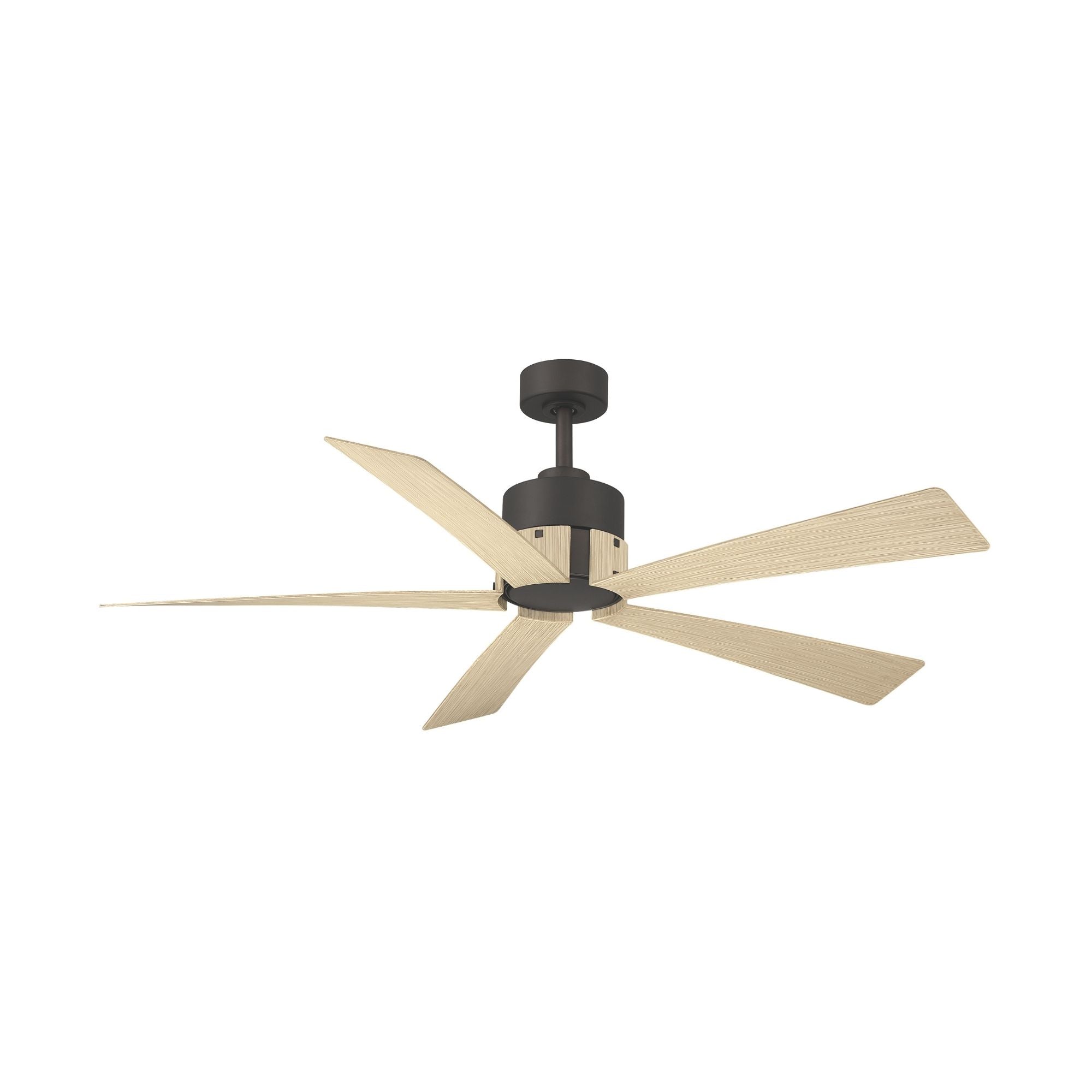 Oovin 54" 5-CCT LED Smart Ceiling Fan, Dark Bronze with White Oak Blades