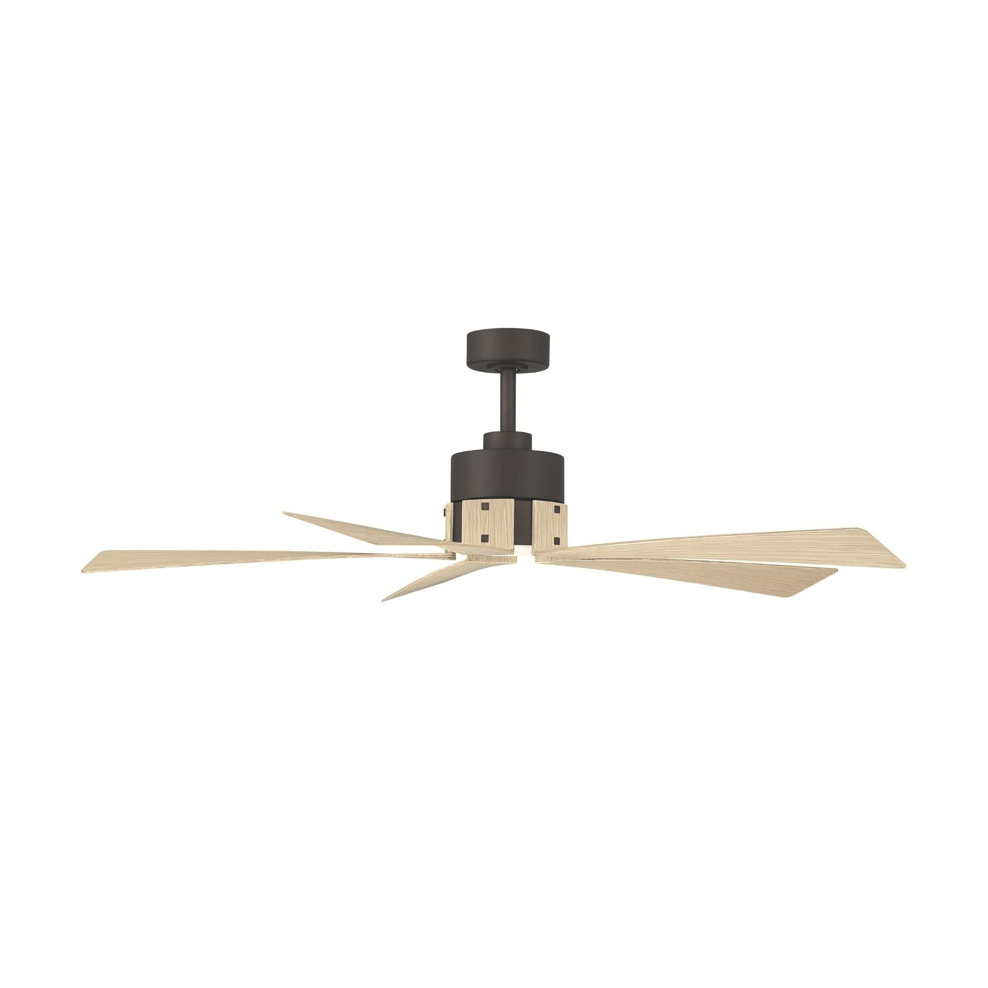Oovin 54" 5-CCT LED Smart Ceiling Fan, Dark Bronze with White Oak Blades