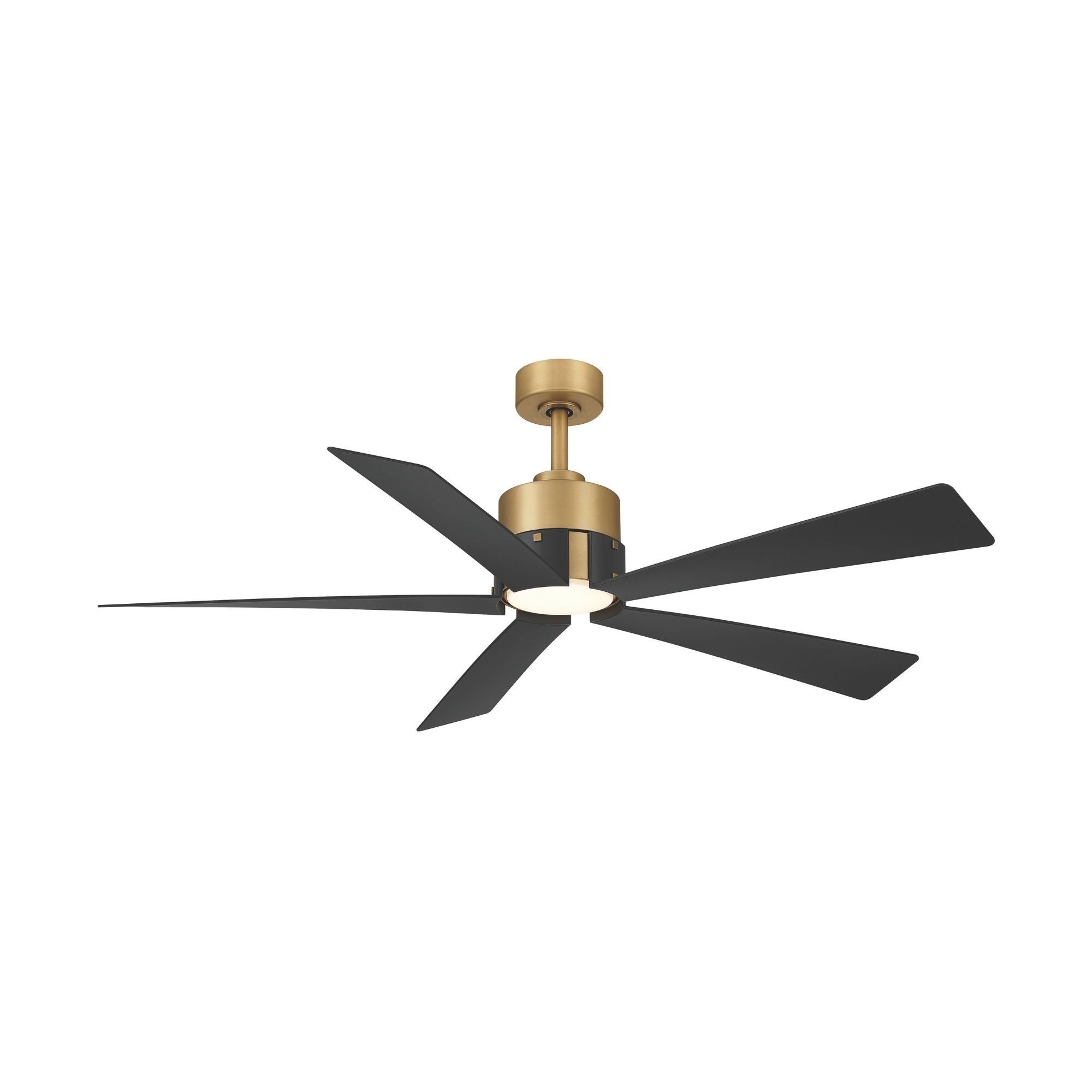 Oovin 54" 5-CCT LED Smart Ceiling Fan, Heritage Brass with Coal Blades