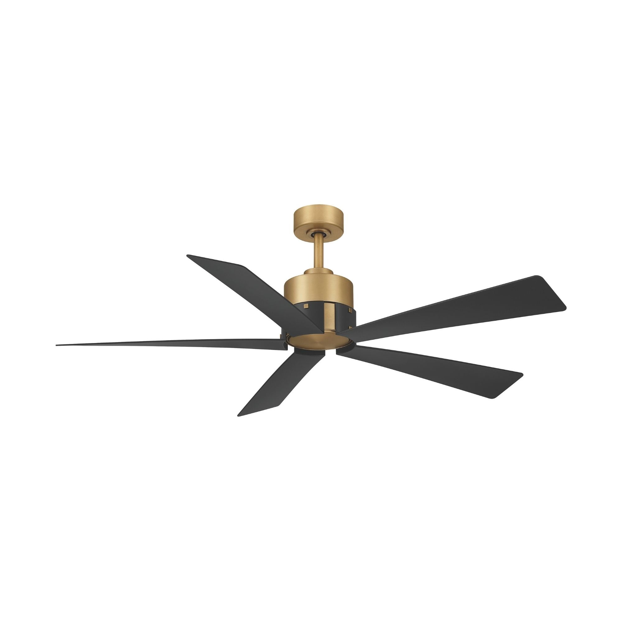 Oovin 54" 5-CCT LED Smart Ceiling Fan, Heritage Brass with Coal Blades