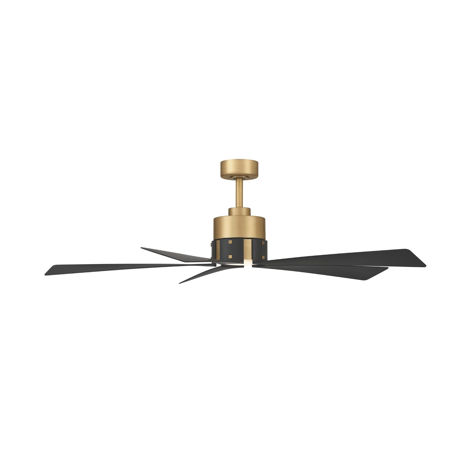 Oovin 54" 5-CCT LED Smart Ceiling Fan, Heritage Brass with Coal Blades