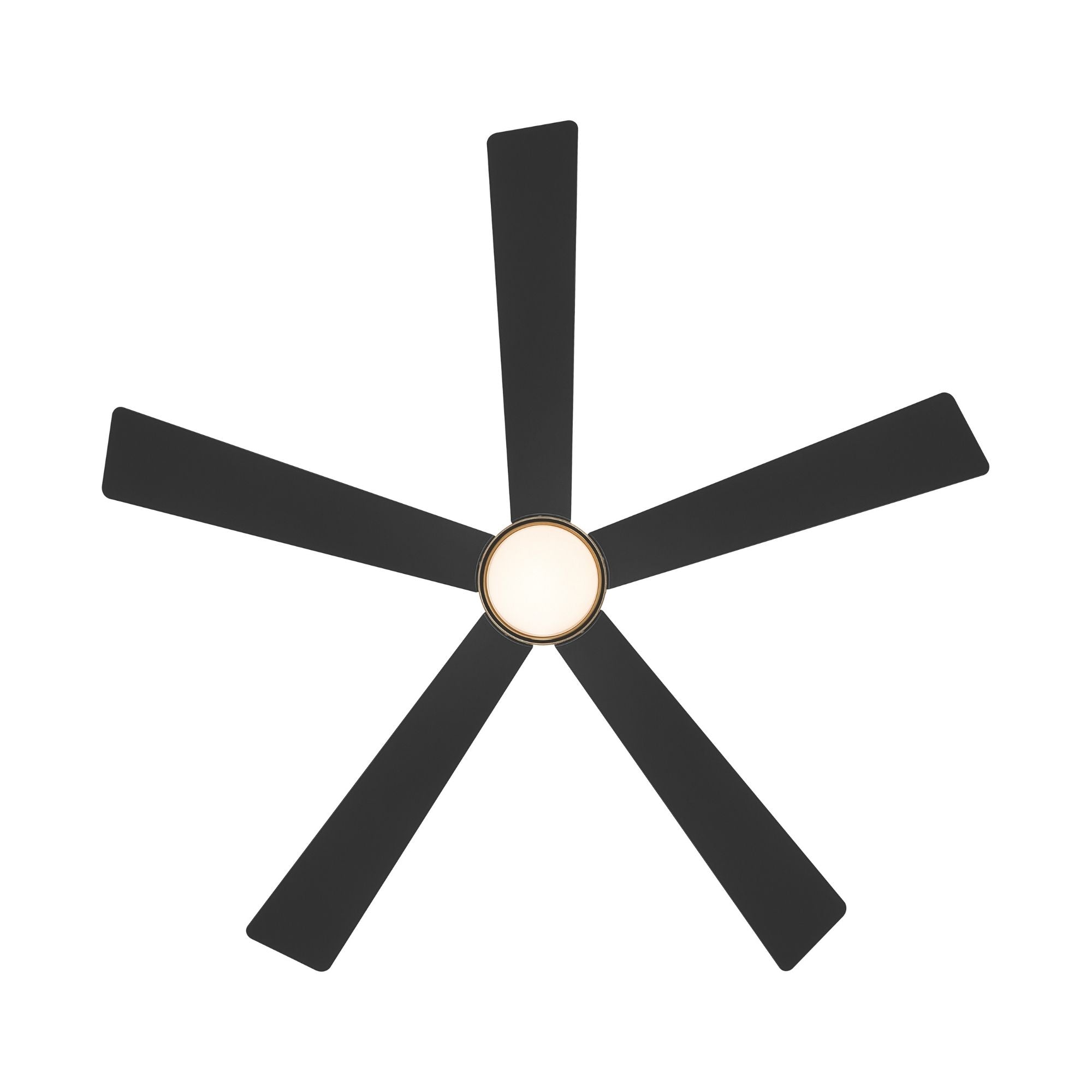 Oovin 54" 5-CCT LED Smart Ceiling Fan, Heritage Brass with Coal Blades