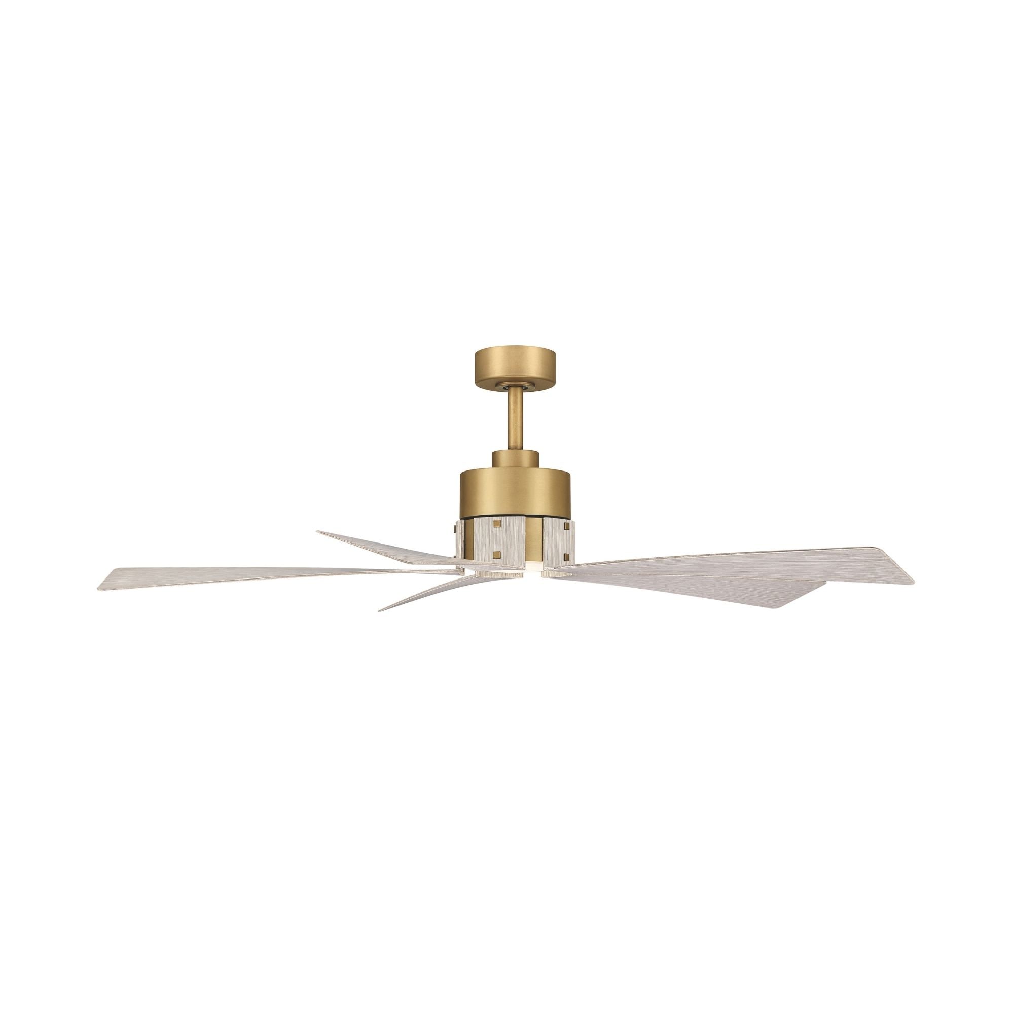 Oovin 54" 5-CCT LED Smart Ceiling Fan, Heritage Brass with Warm Coastal Driftwood Blades