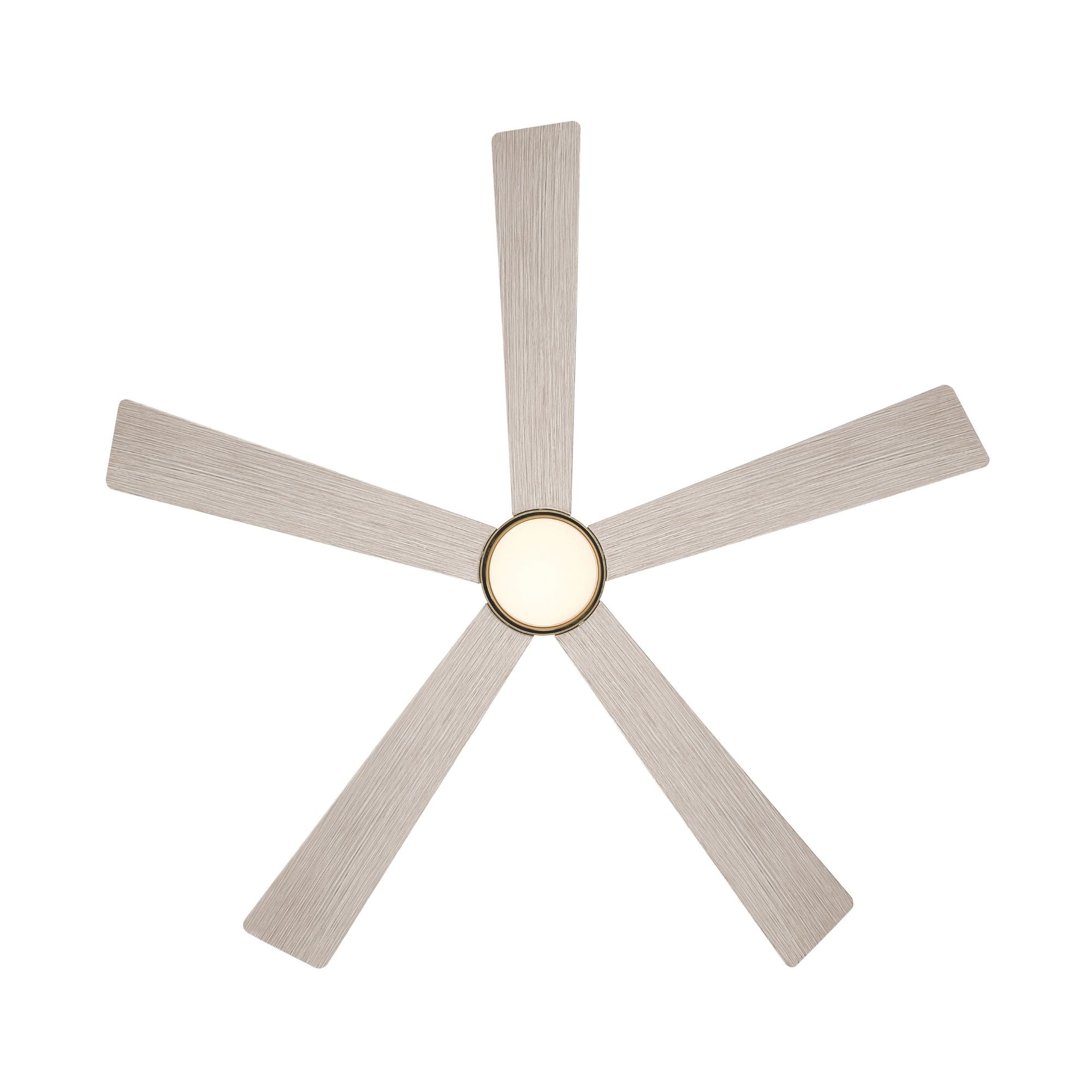 Oovin 54" 5-CCT LED Smart Ceiling Fan, Heritage Brass with Warm Coastal Driftwood Blades