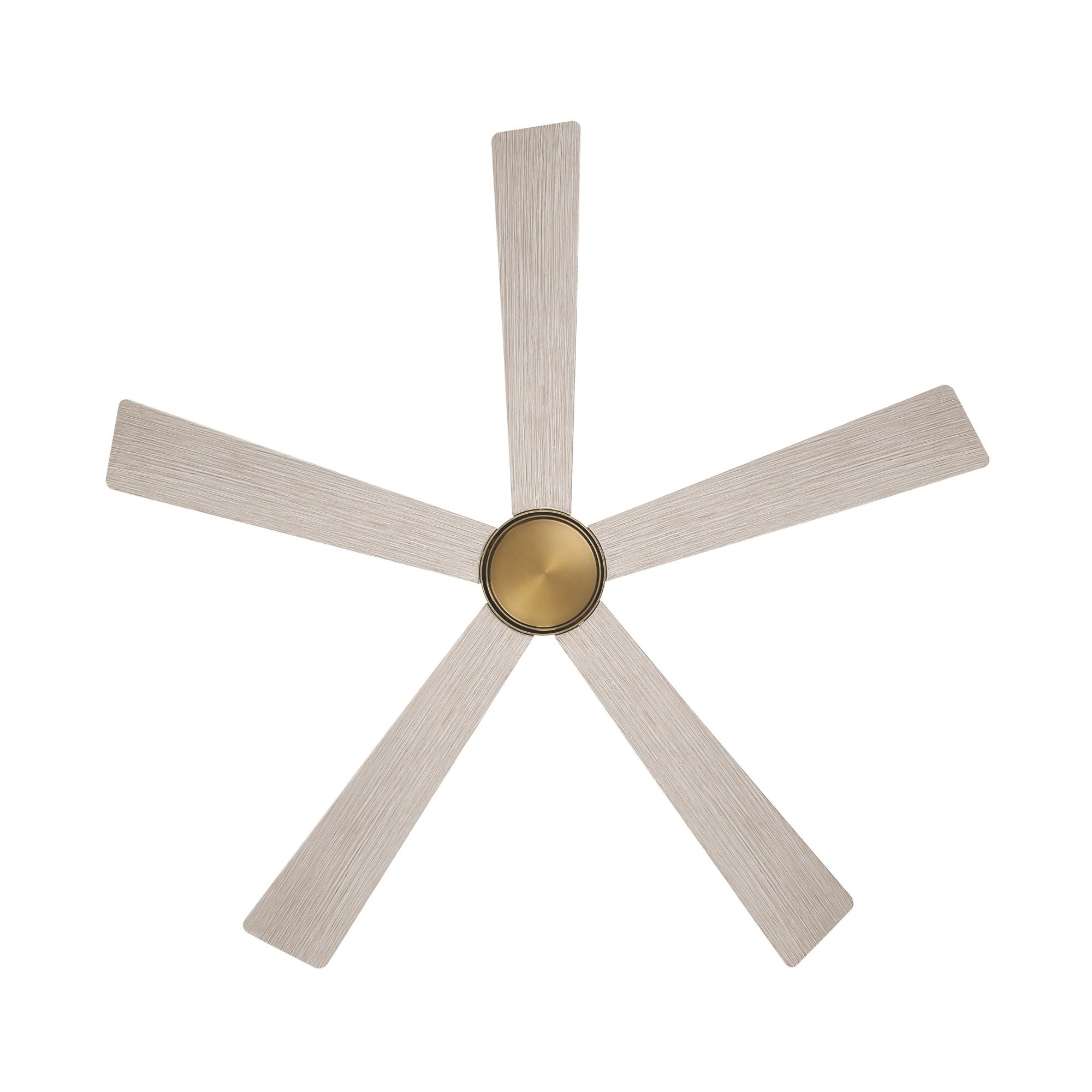 Oovin 54" 5-CCT LED Smart Ceiling Fan, Heritage Brass with Warm Coastal Driftwood Blades