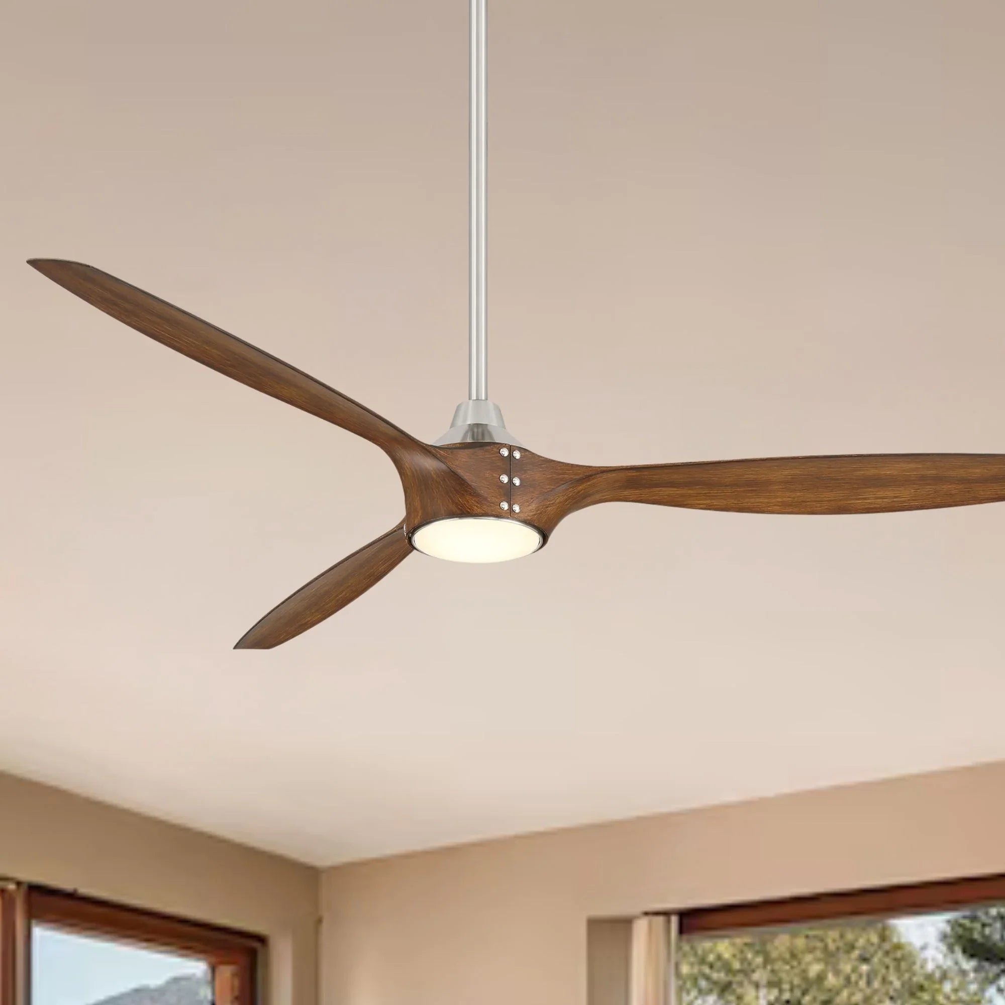Pierce 65" Nickel LED Smart Ceiling Fan