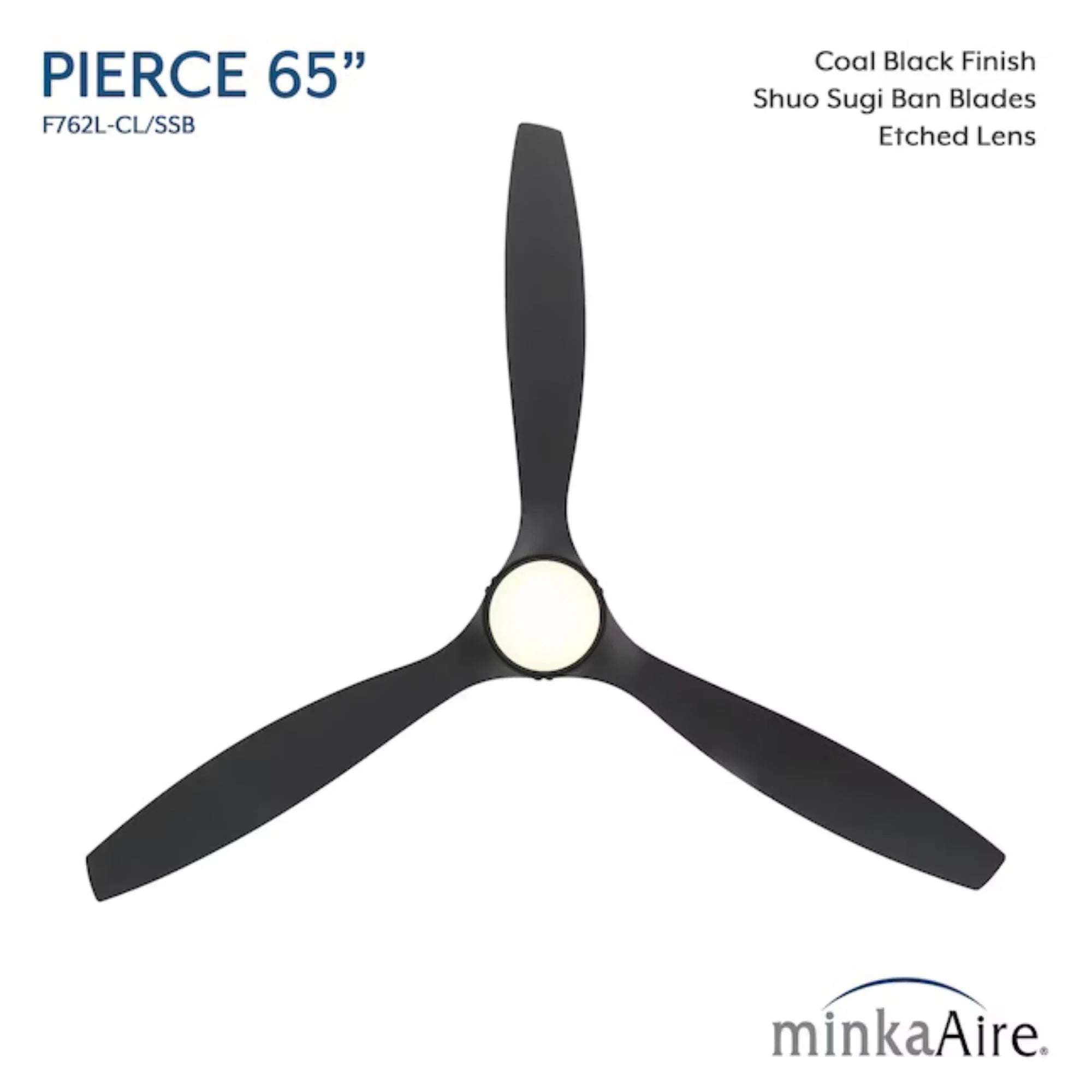 Pierce 65" Black Coal LED Smart Ceiling Fan