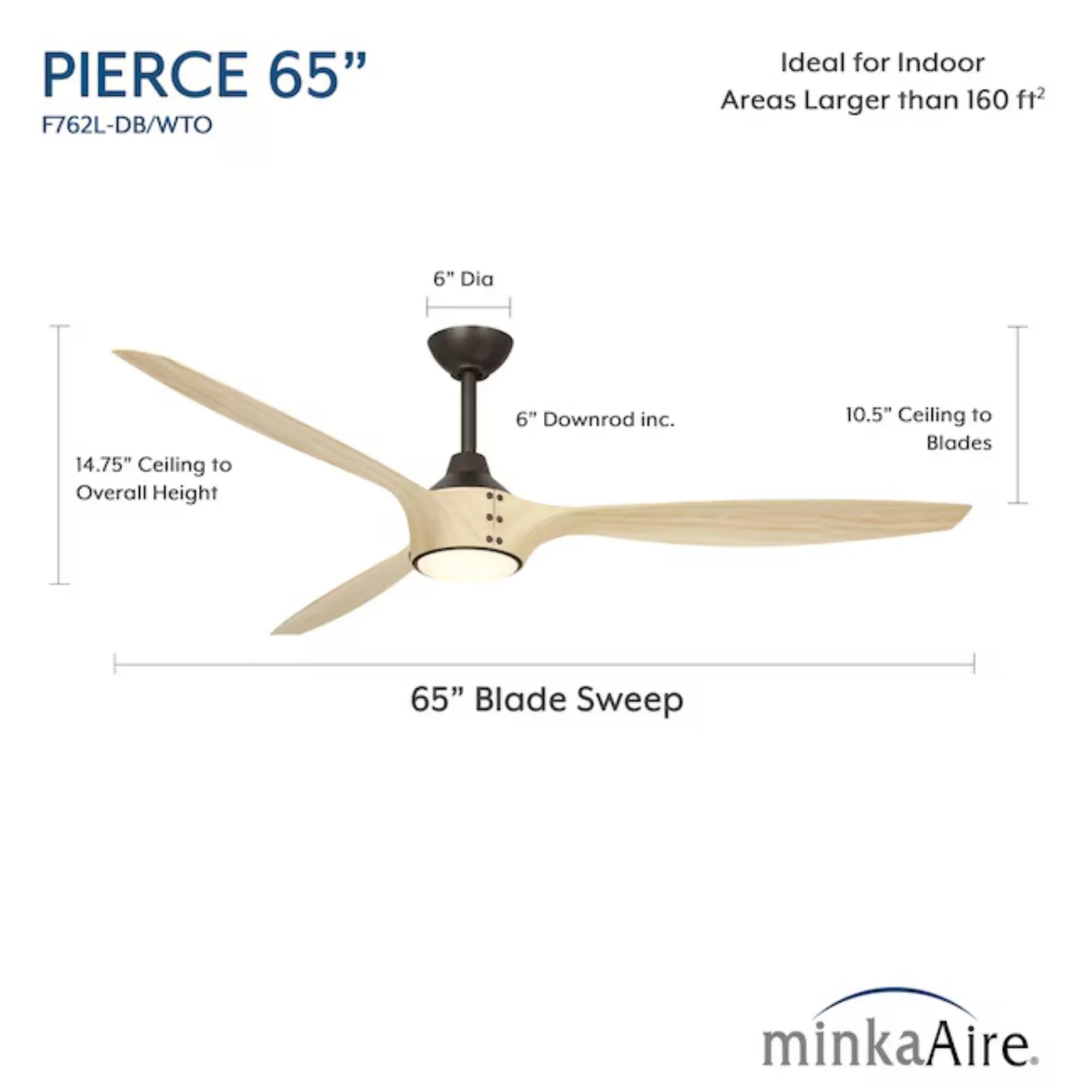 Pierce 65" Bronze LED Smart Ceiling Fan