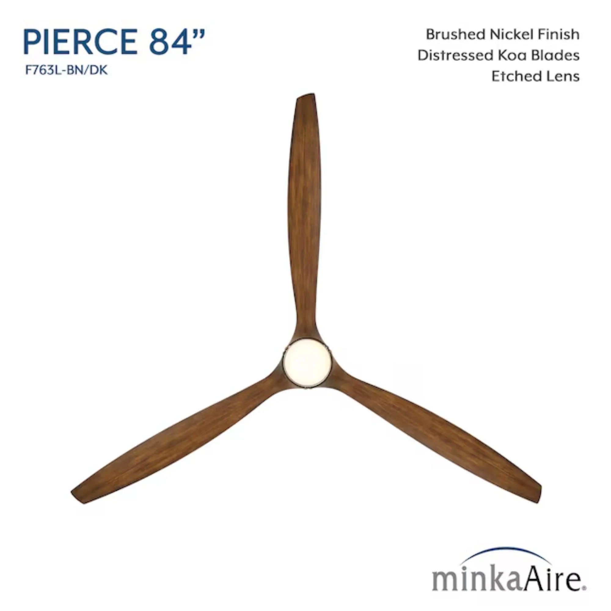 Pierce 84" Nickel Large LED Smart Ceiling Fan
