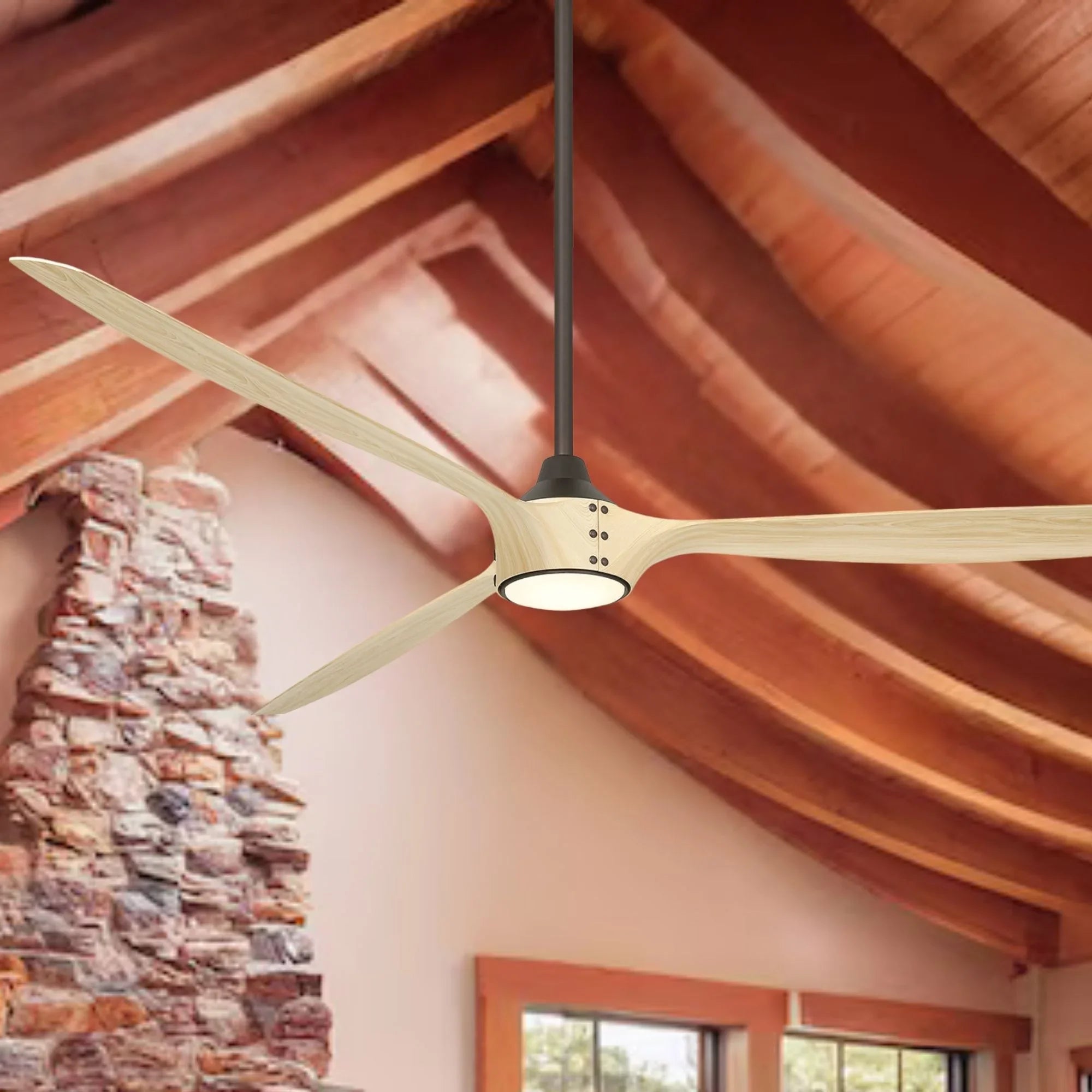 Pierce 84" Bronze Large LED Smart Ceiling Fan