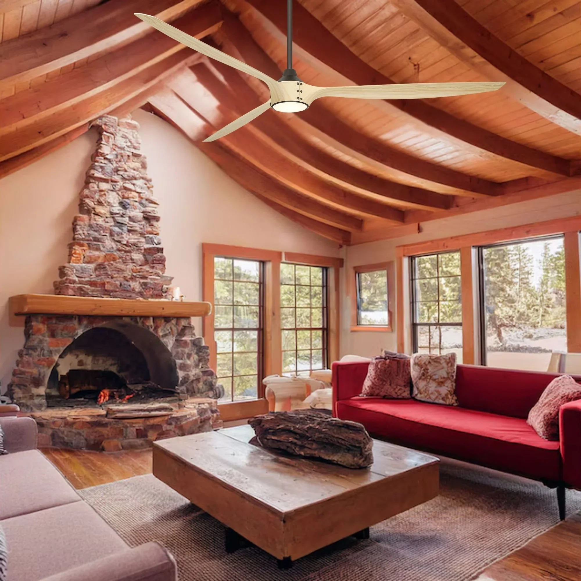 Pierce 84" Bronze Large LED Smart Ceiling Fan