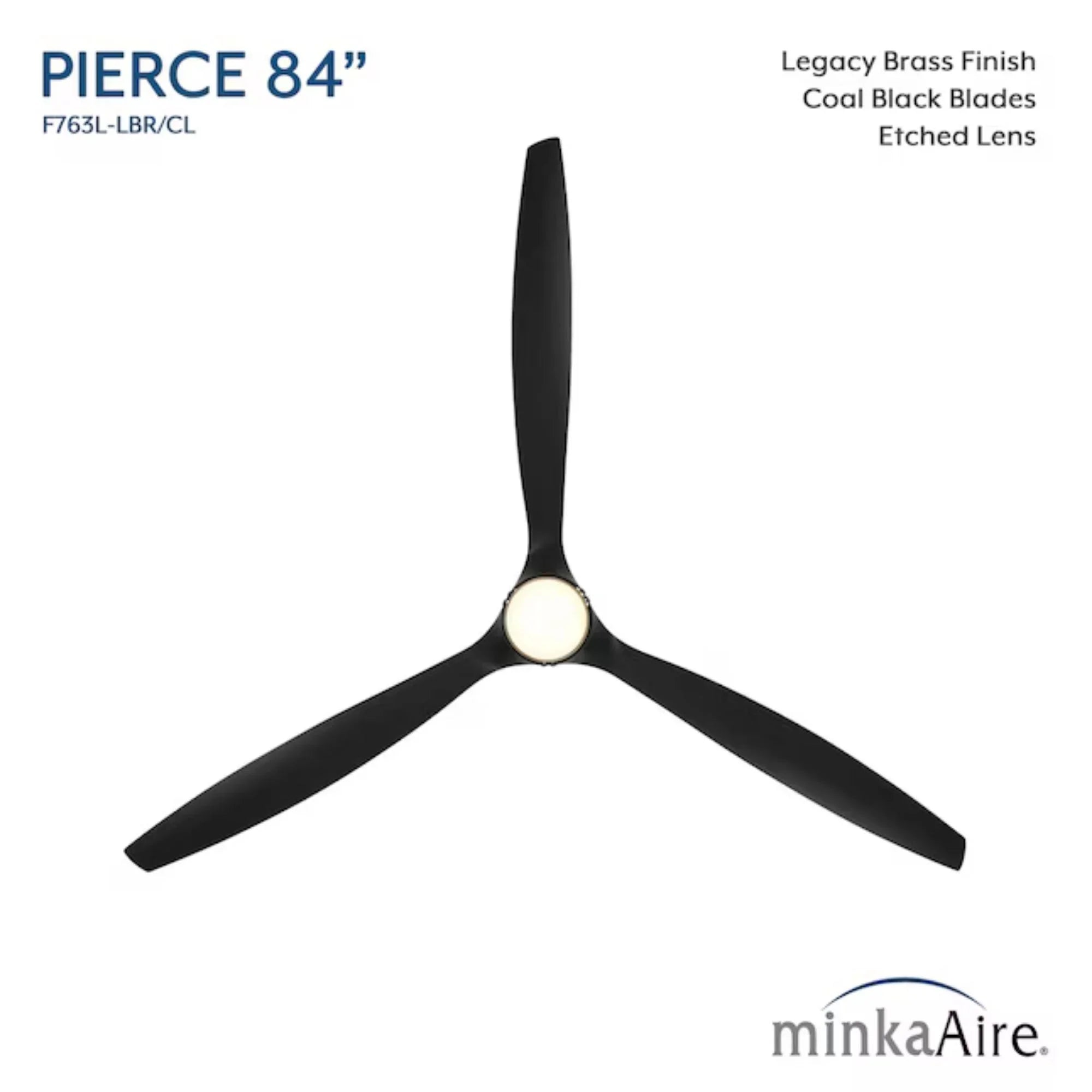Pierce 84" Brass Large LED Smart Ceiling Fan