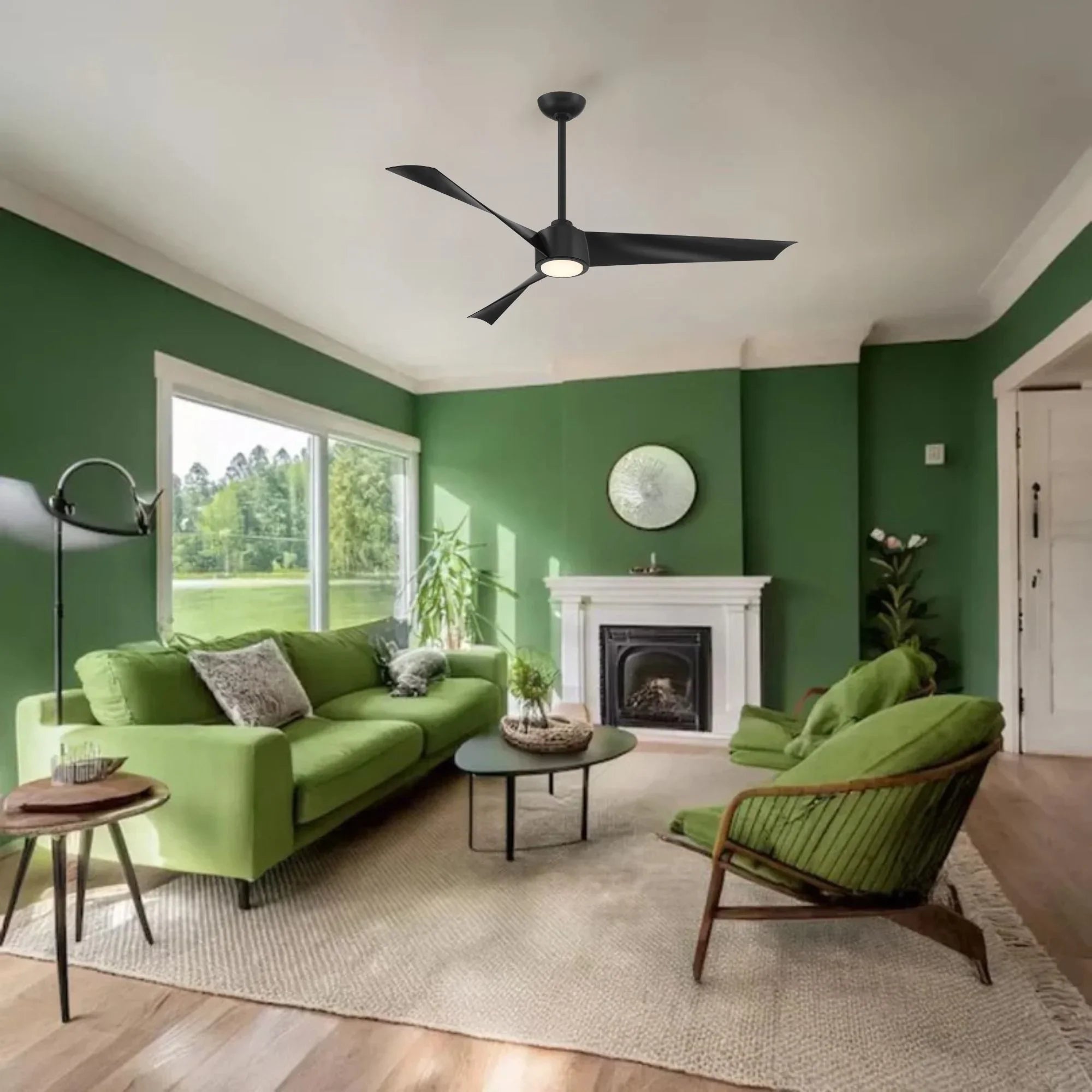 Pike 56" Black Coal Indoor Ceiling Fan with Light