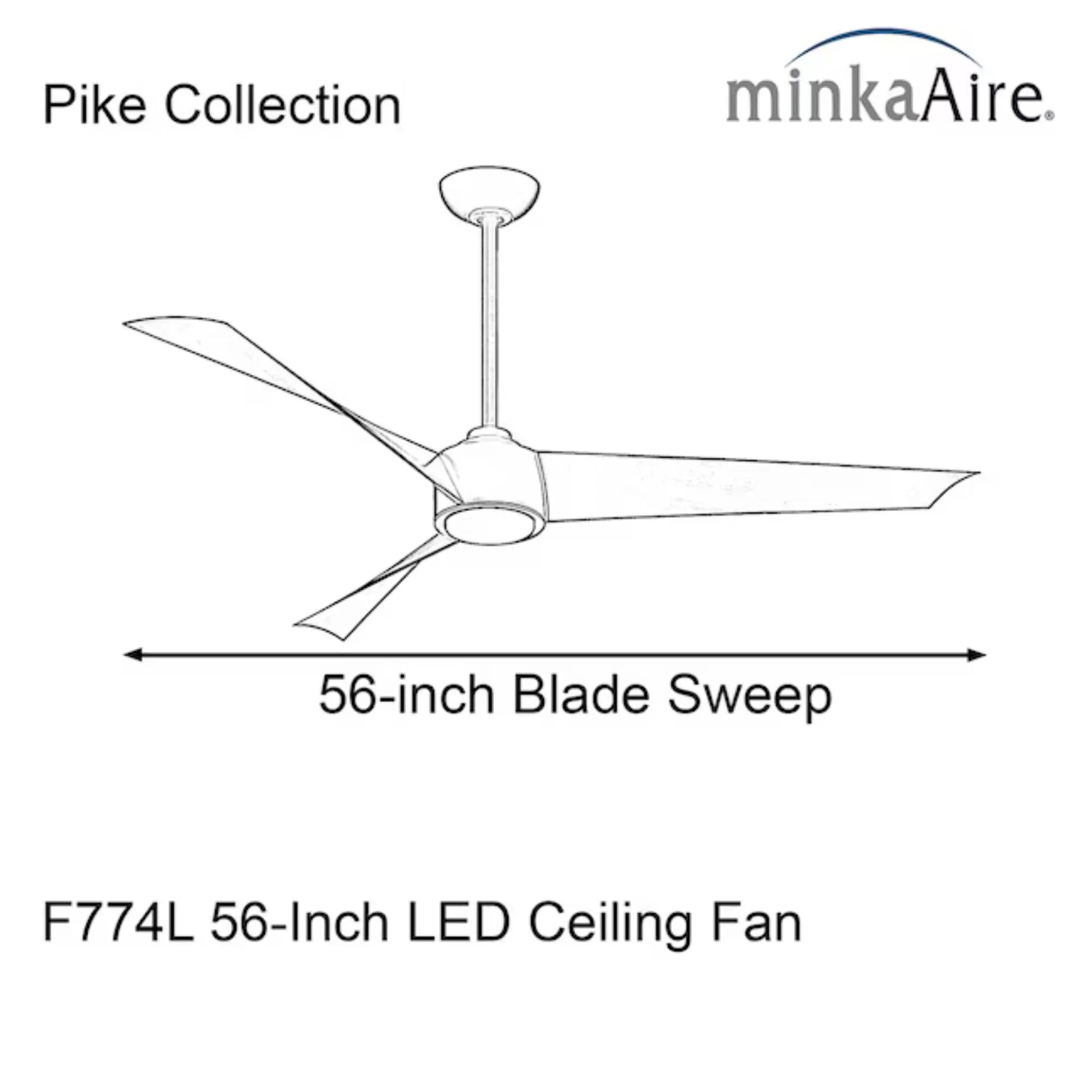 Pike 56" Brass Indoor Ceiling Fan with Light