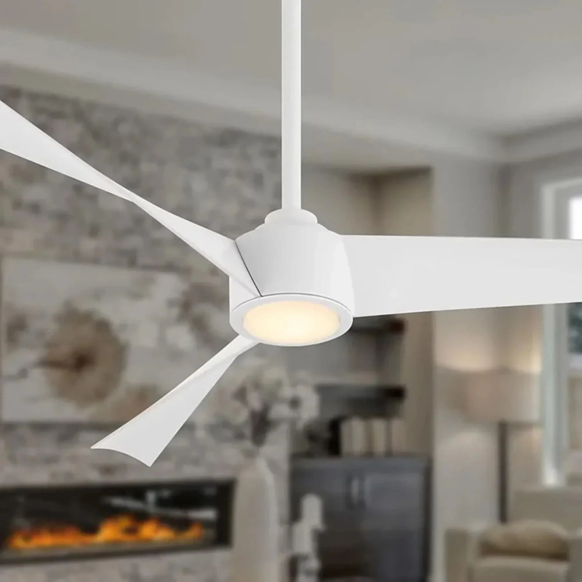 Pike 56" White Indoor Ceiling Fan with Light