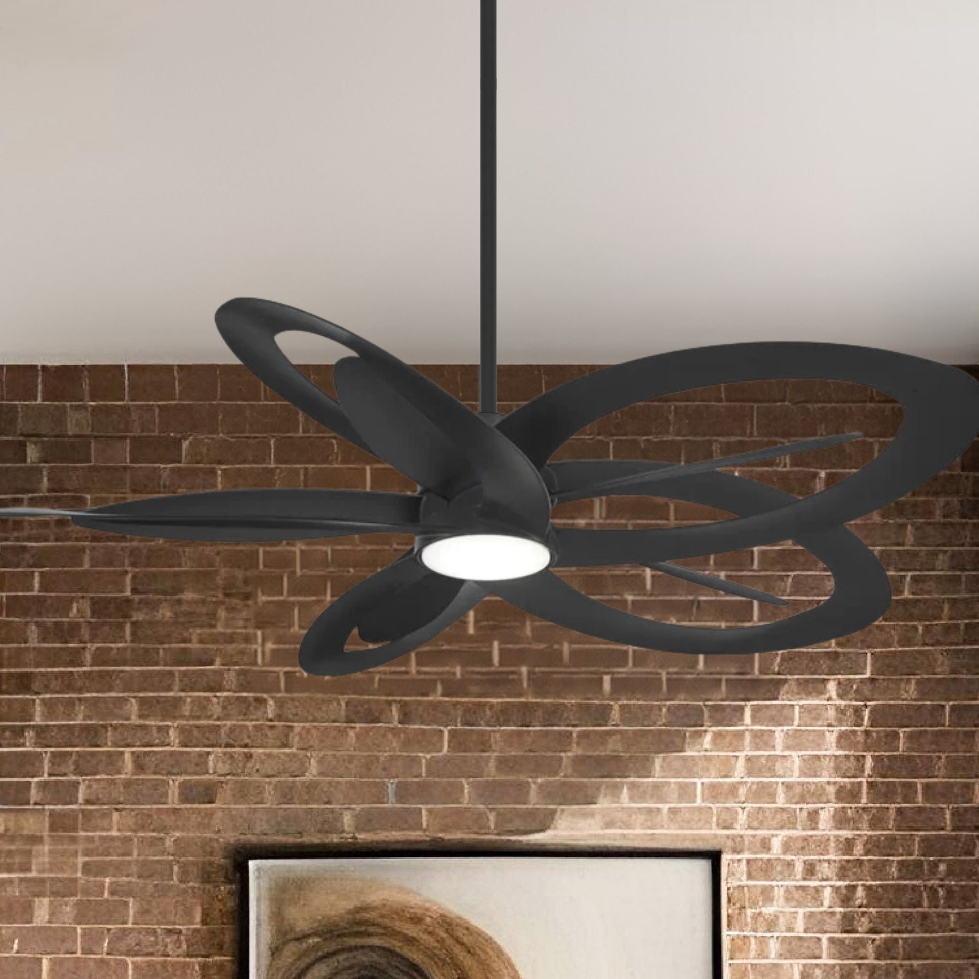 Pinup LED 60" Black Coal Unique Ceiling Fan with Remote