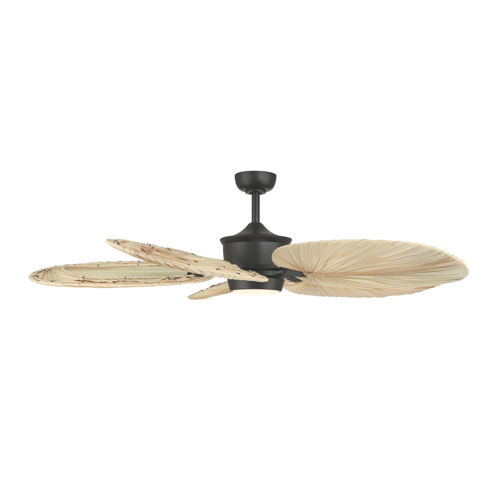 Portesa Tropical 60" 5-CCT LED Smart Ceiling Fan, Coal with Natural Palm Blades