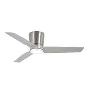 Pure 48" Brushed Nickel LED Flush Mount Ceiling Fan with Wall Control - Bees Lighting