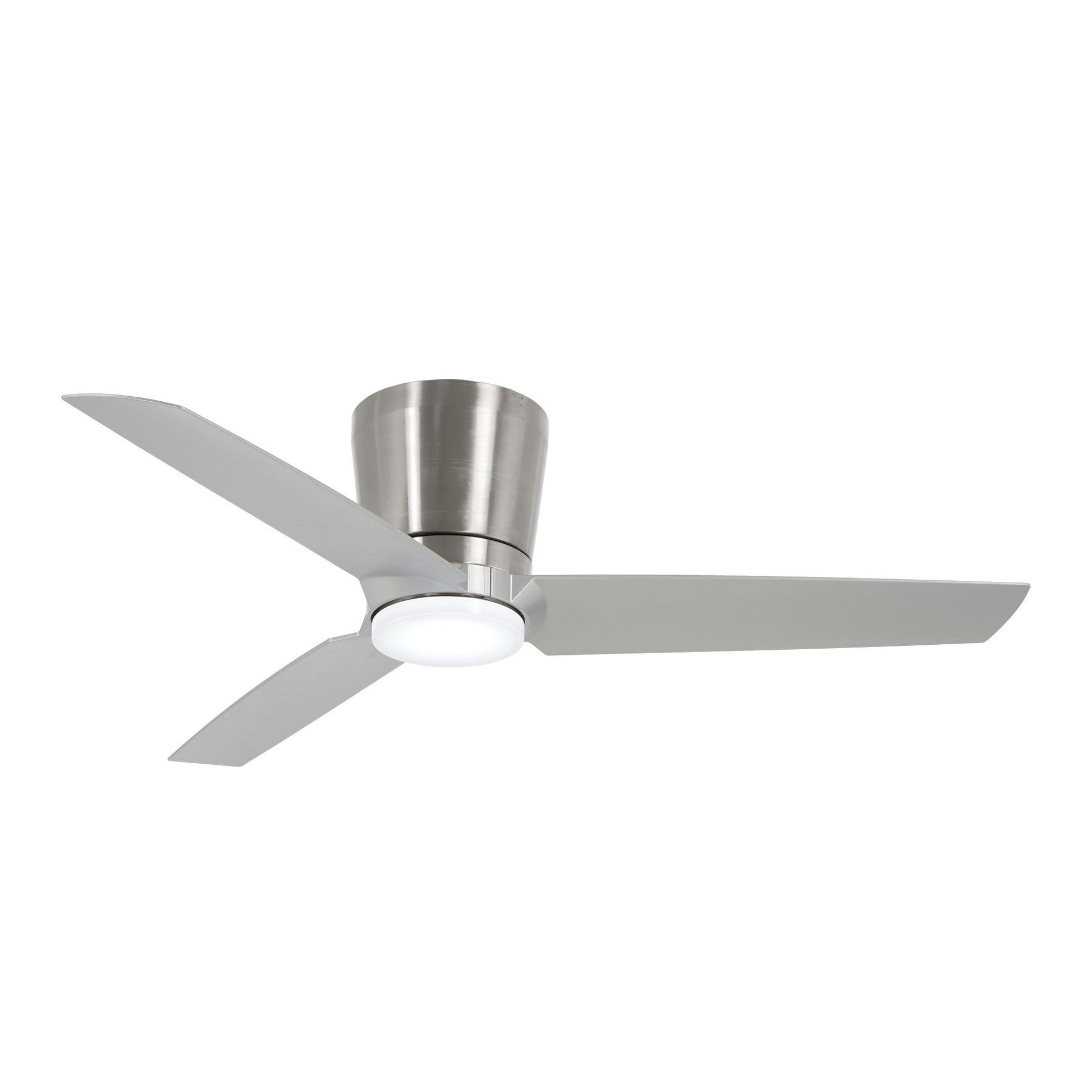 Pure 48" Brushed Nickel LED Flush Mount Ceiling Fan with Wall Control - Bees Lighting