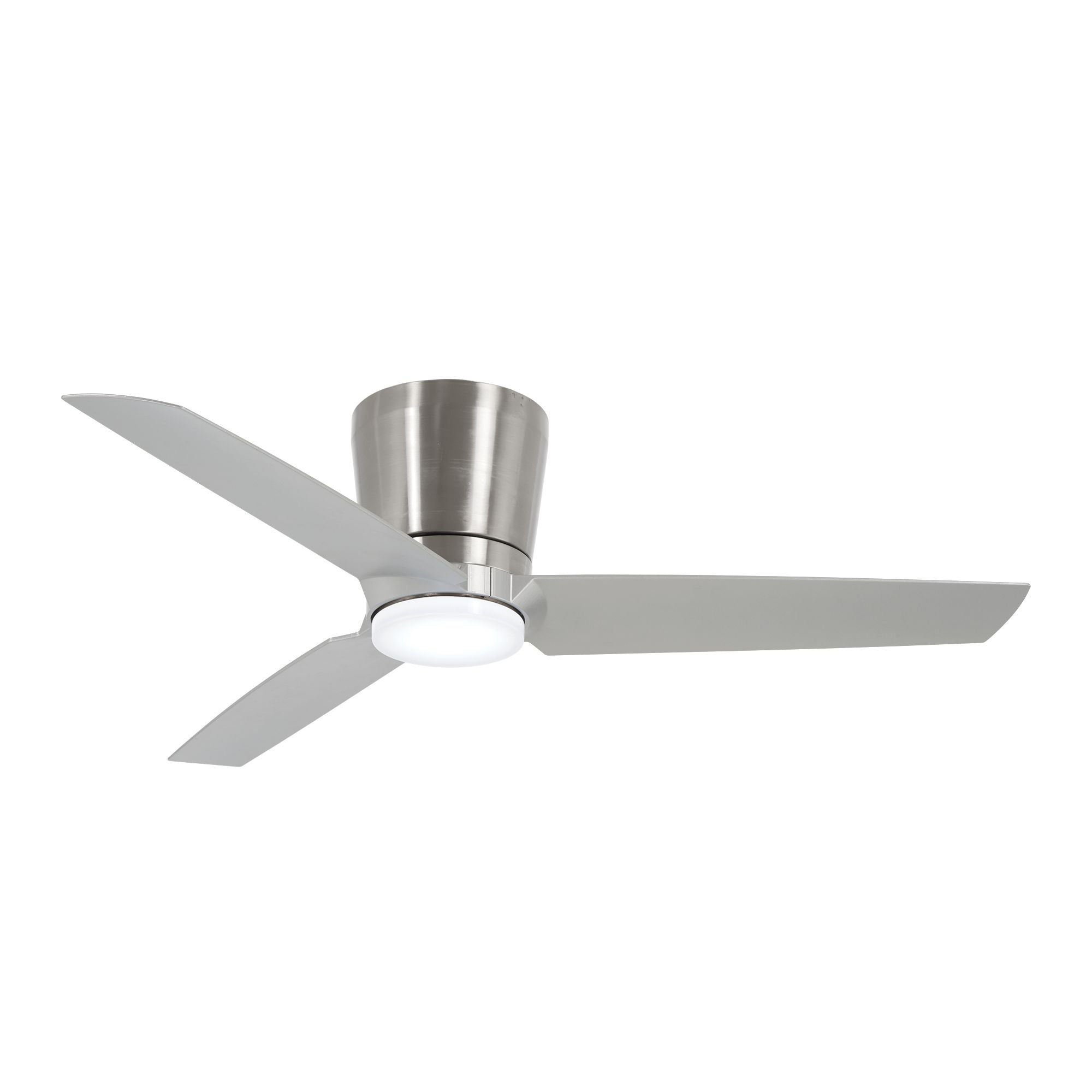 Pure 48" Brushed Nickel LED Flush Mount Ceiling Fan with Wall Control - Bees Lighting
