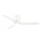Pure 48" Flat White LED Flush Mount Ceiling Fan with Wall Control - Bees Lighting