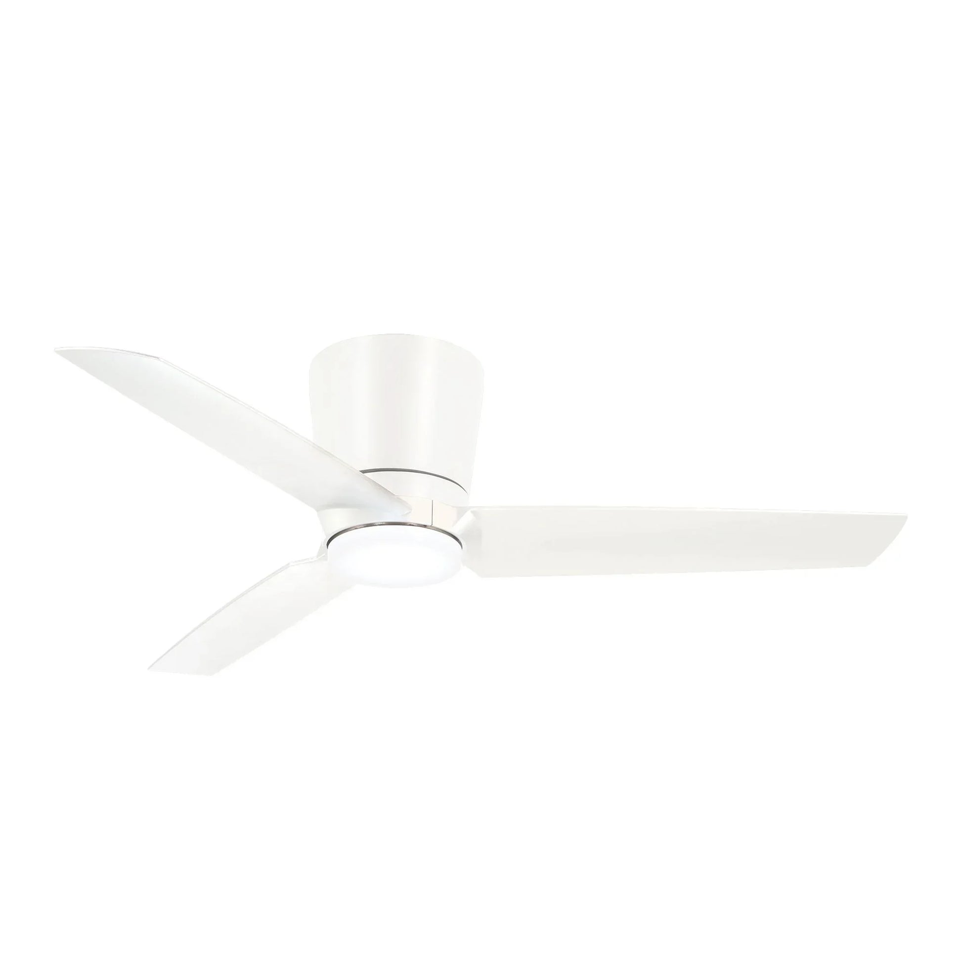 Pure 48" Flat White LED Flush Mount Ceiling Fan with Wall Control - Bees Lighting