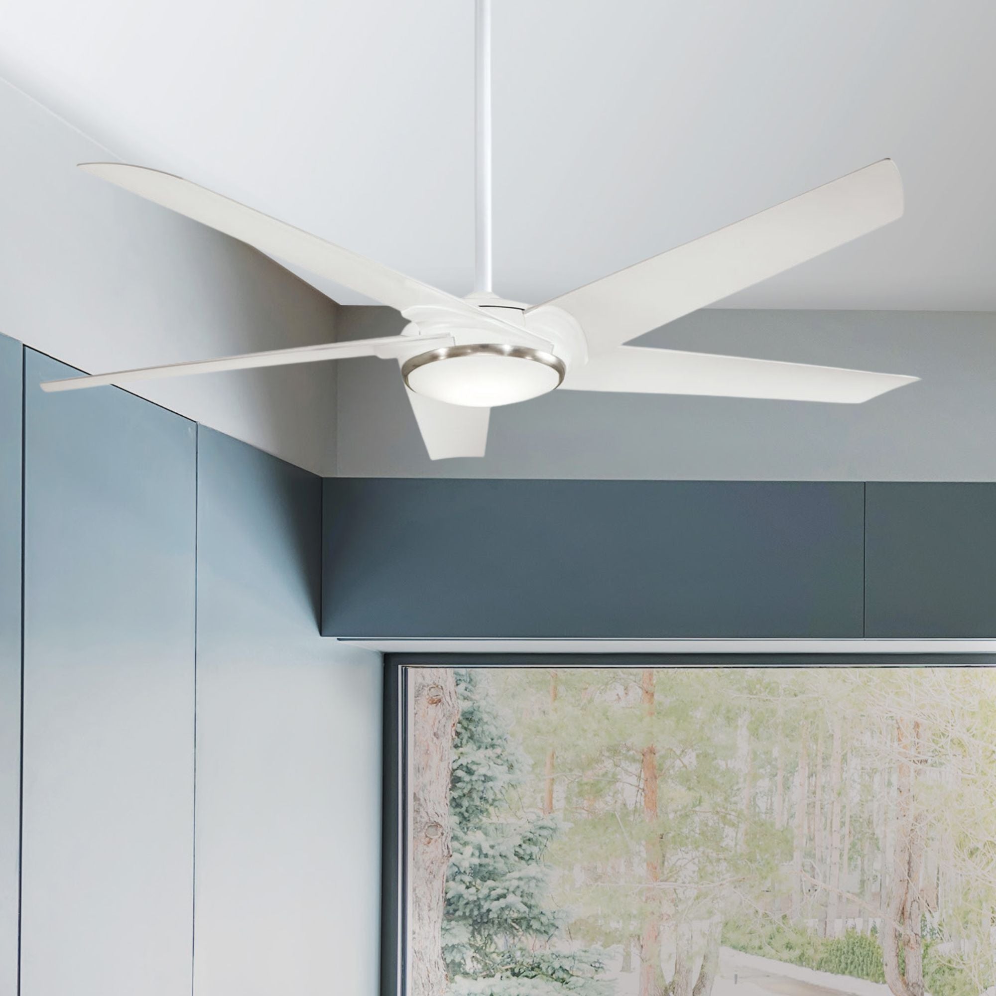 Raptor LED 60" Flat White Modern Ceiling Fan with Remote - Bees Lighting
