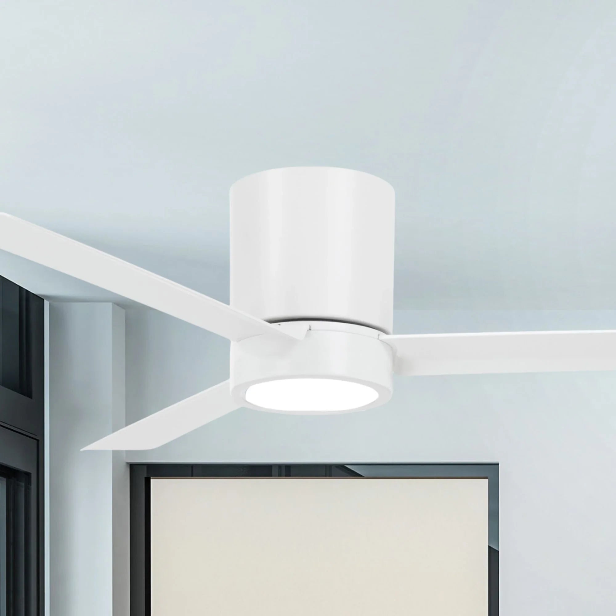 Roto Flush 52" White LED Ceiling Fan with Remote Control