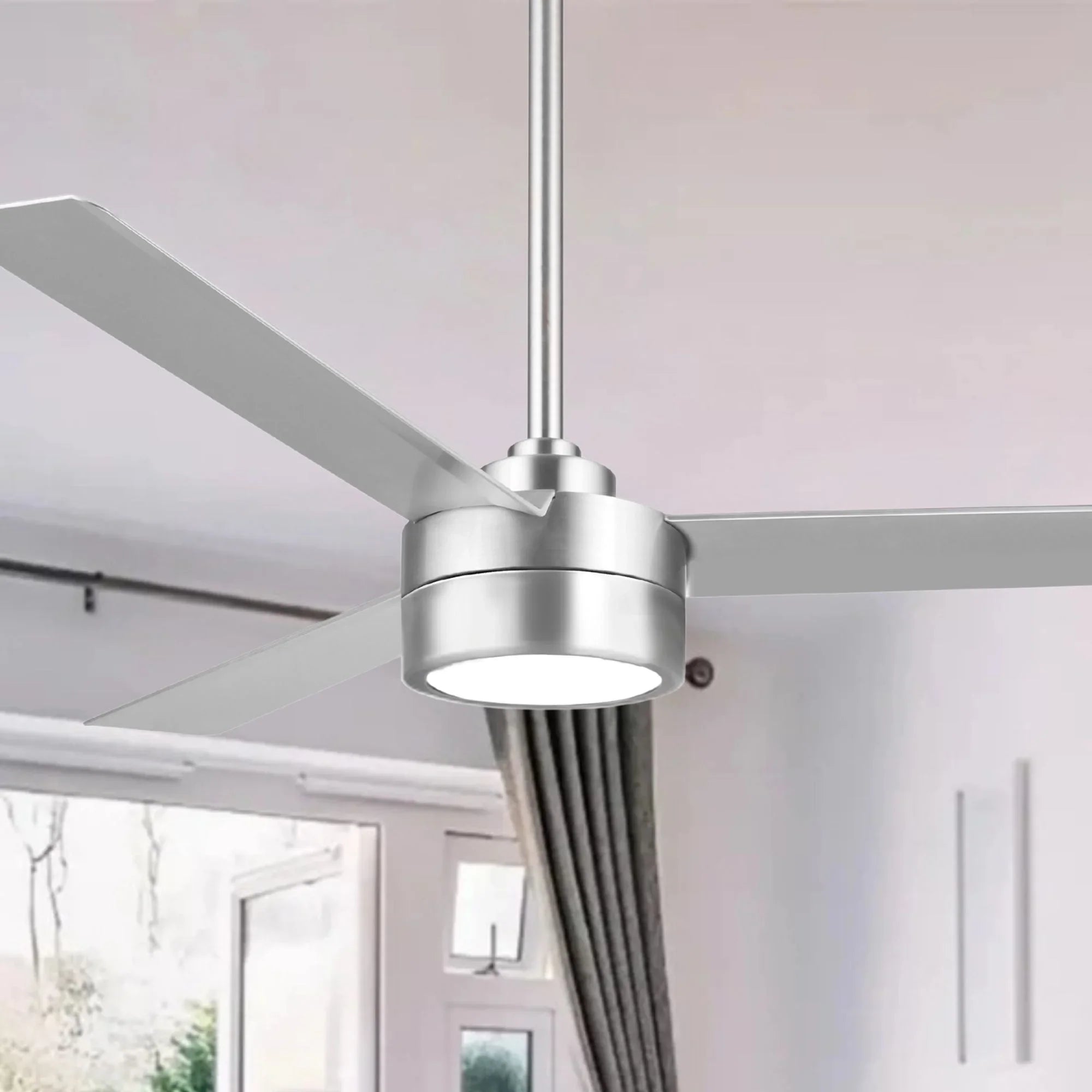 Roto LED 52" Aluminum Ceiling Fan with Etched Lens