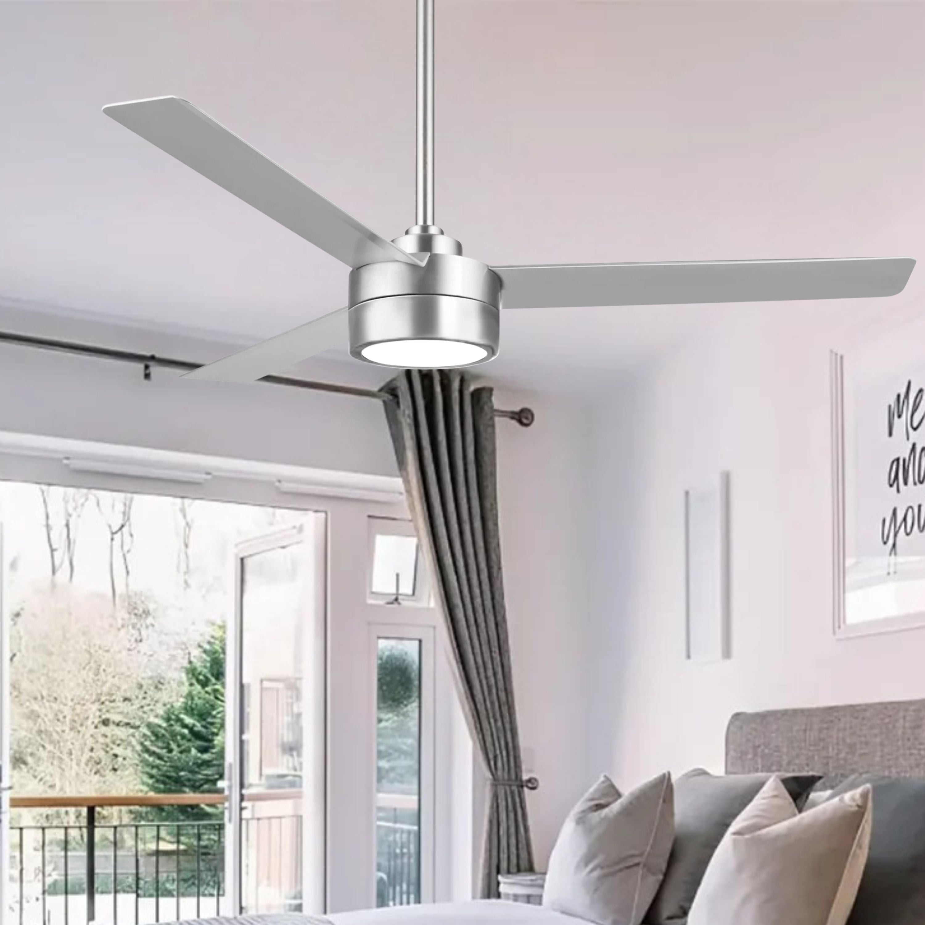 Roto LED 52" Aluminum Ceiling Fan with Etched Lens