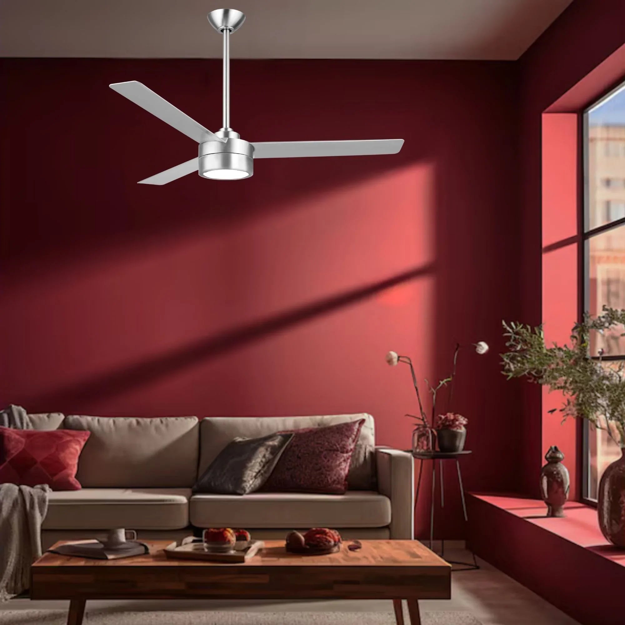 Roto LED 52" Aluminum Ceiling Fan with Etched Lens