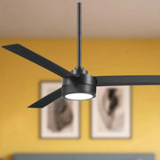 Roto LED 52" Black Coal Ceiling Fan with Etched Lens