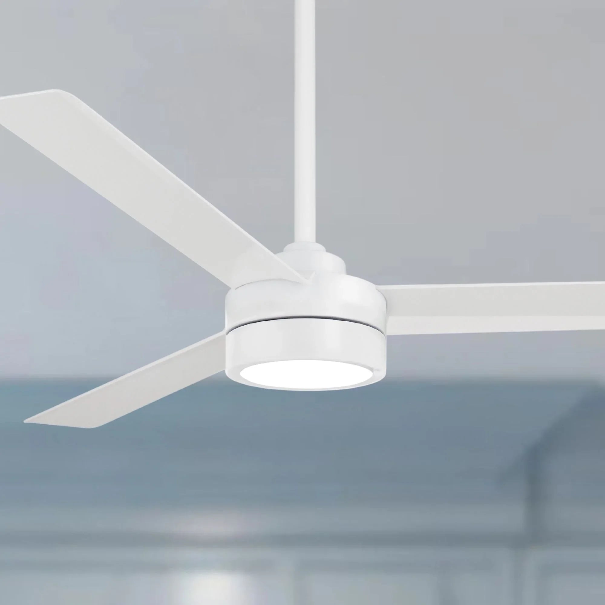 Roto LED 52" White Ceiling Fan with Etched Lens