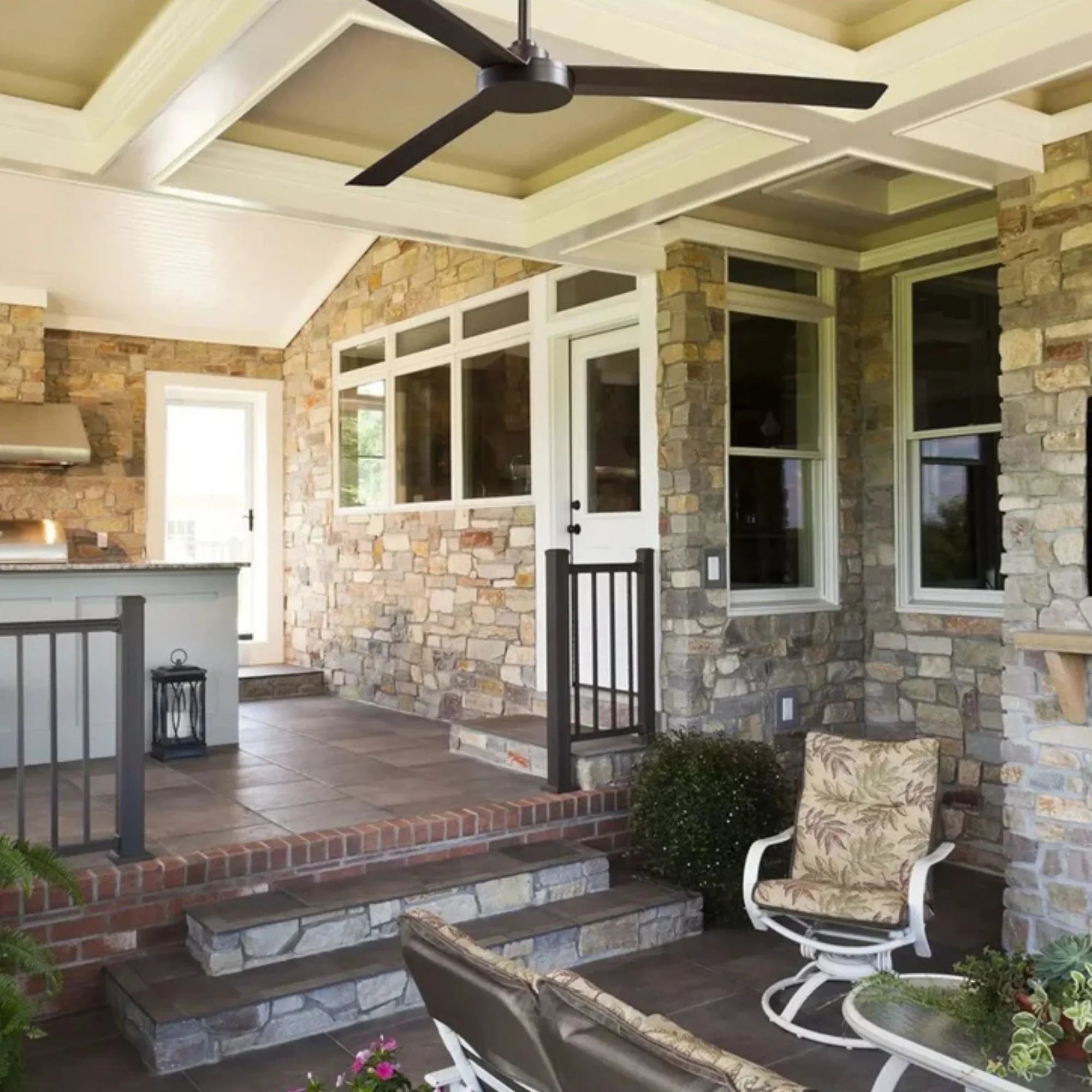 Roto XL 62" Bronze Wet Rated Ceiling Fan with Wall Control