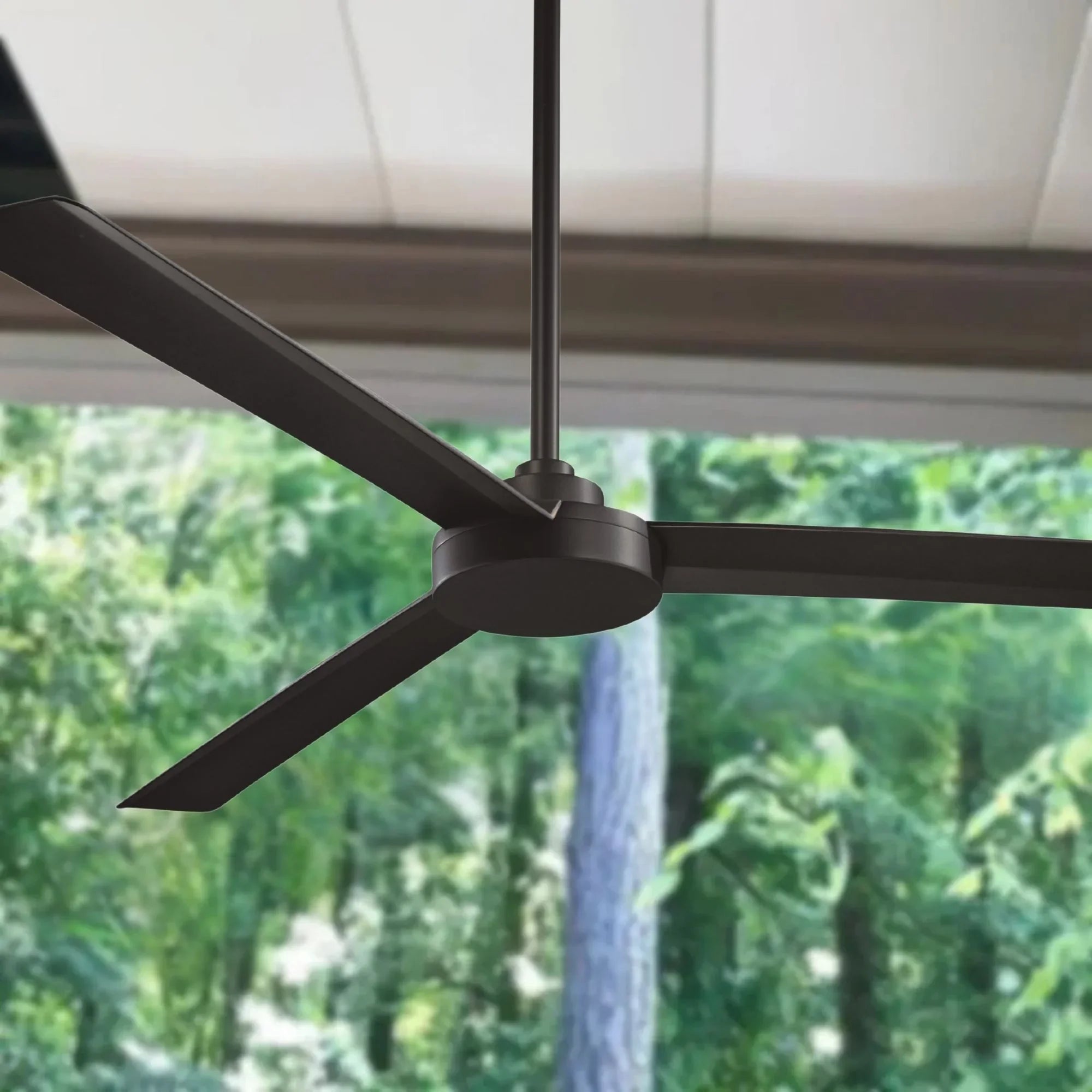 Roto XL 62" Black Coal Wet Rated Ceiling Fan with Wall Control