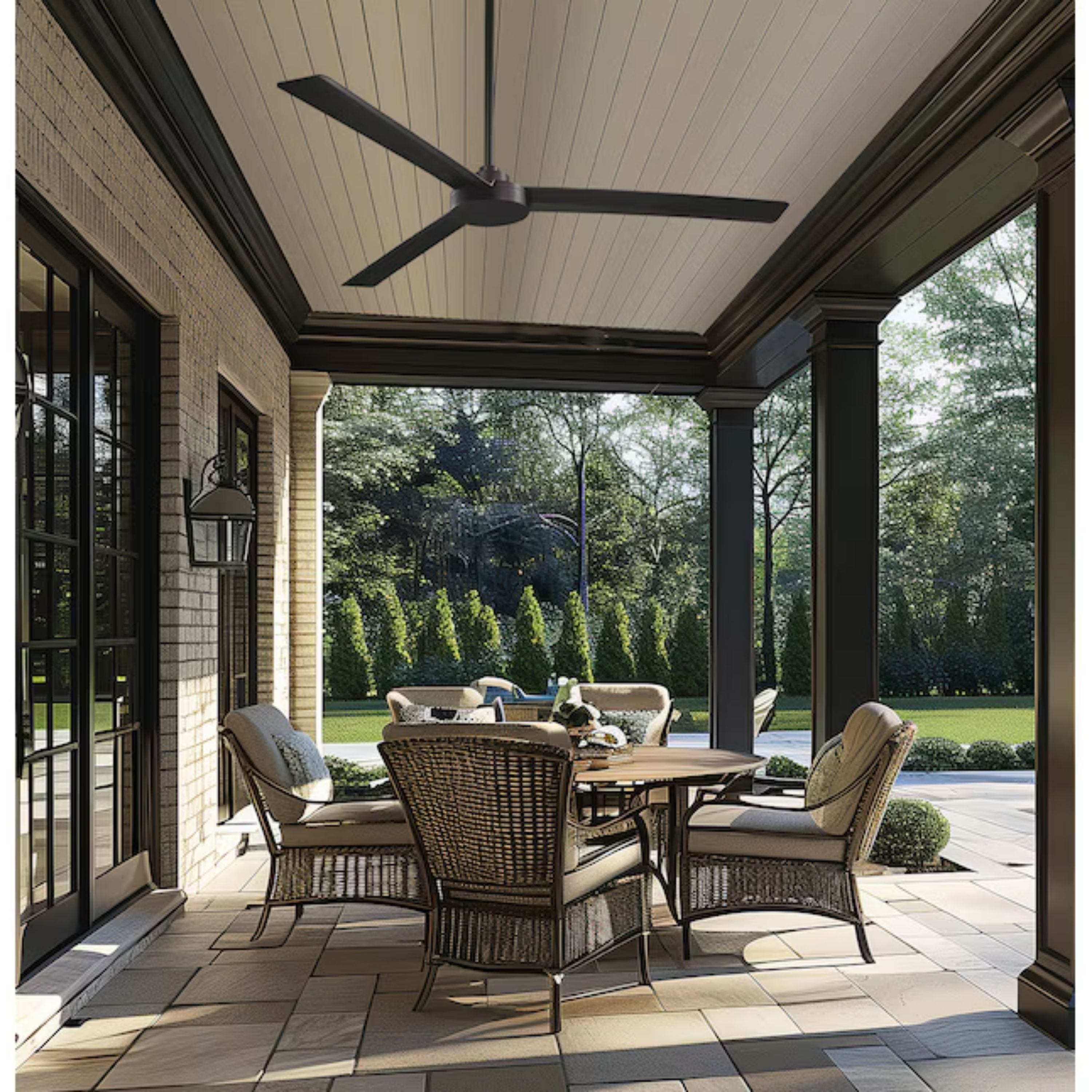 Roto XL 62" Black Coal Wet Rated Ceiling Fan with Wall Control