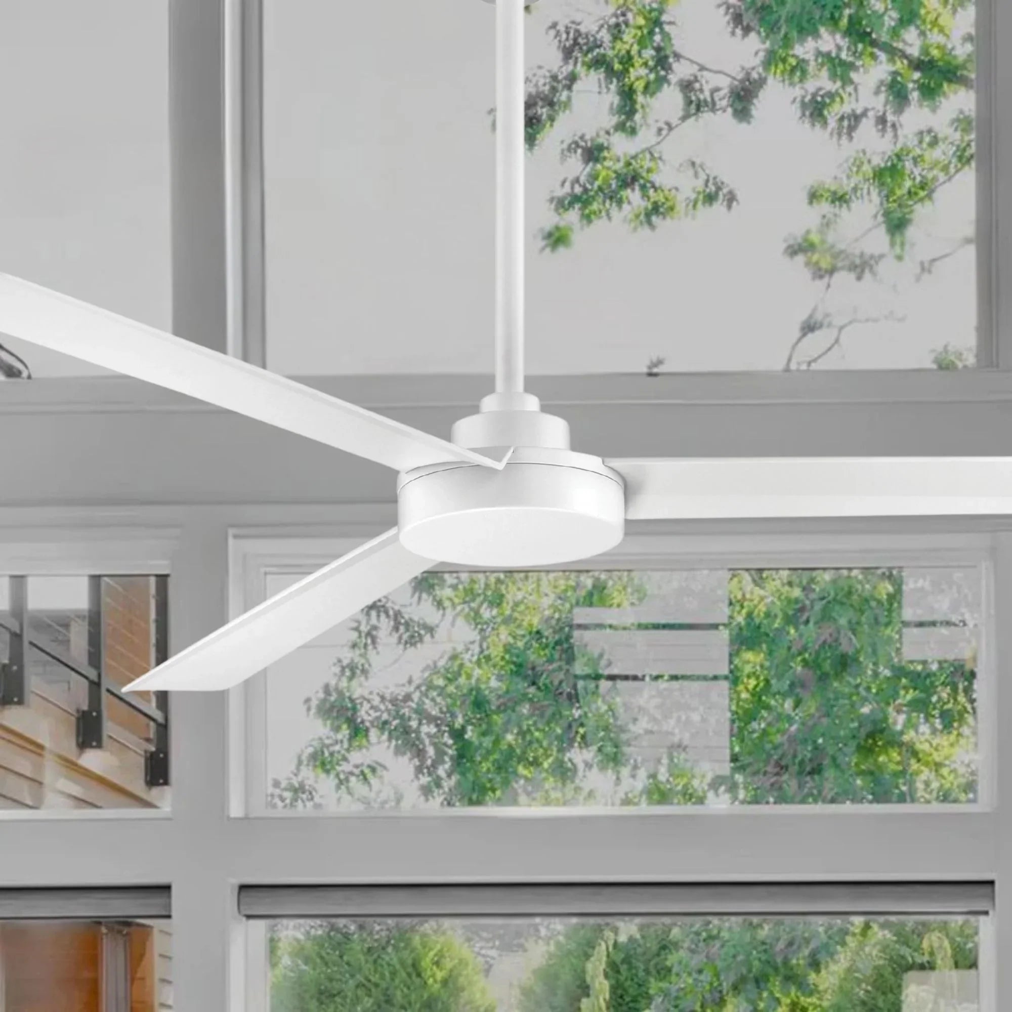 Roto XL 62" White Wet Rated Ceiling Fan with Wall Control