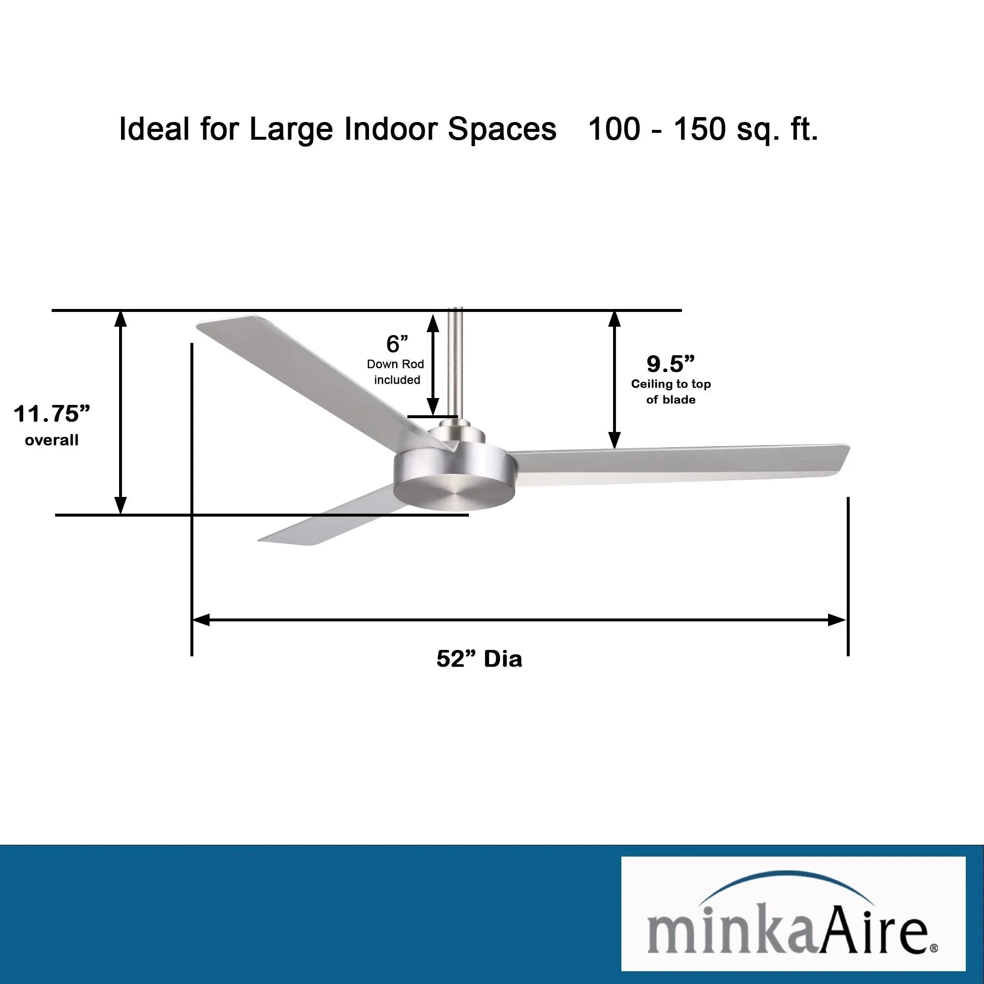 Roto 52" Aluminum Ceiling Fan with Wall Control