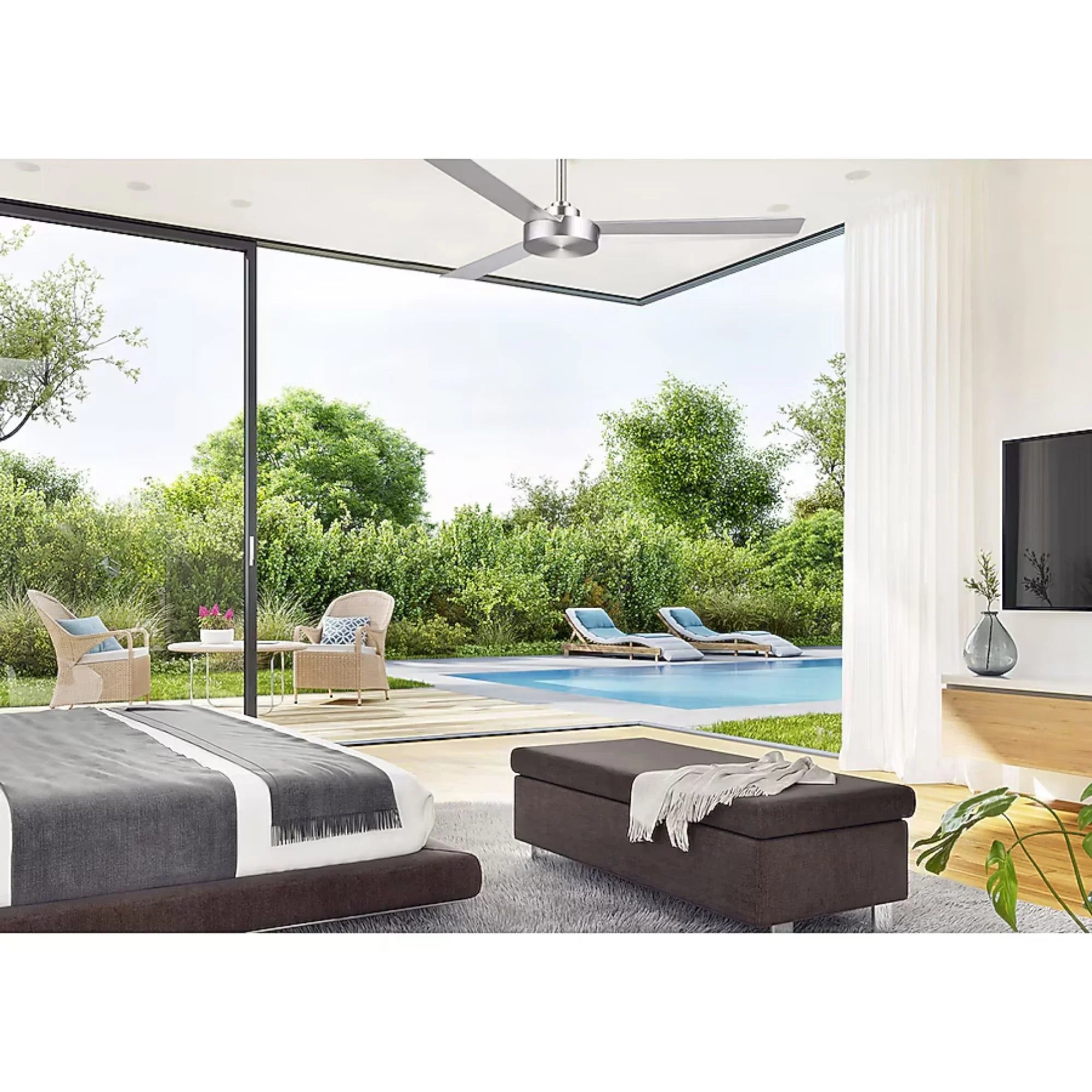 Roto 52" Aluminum Ceiling Fan with Wall Control