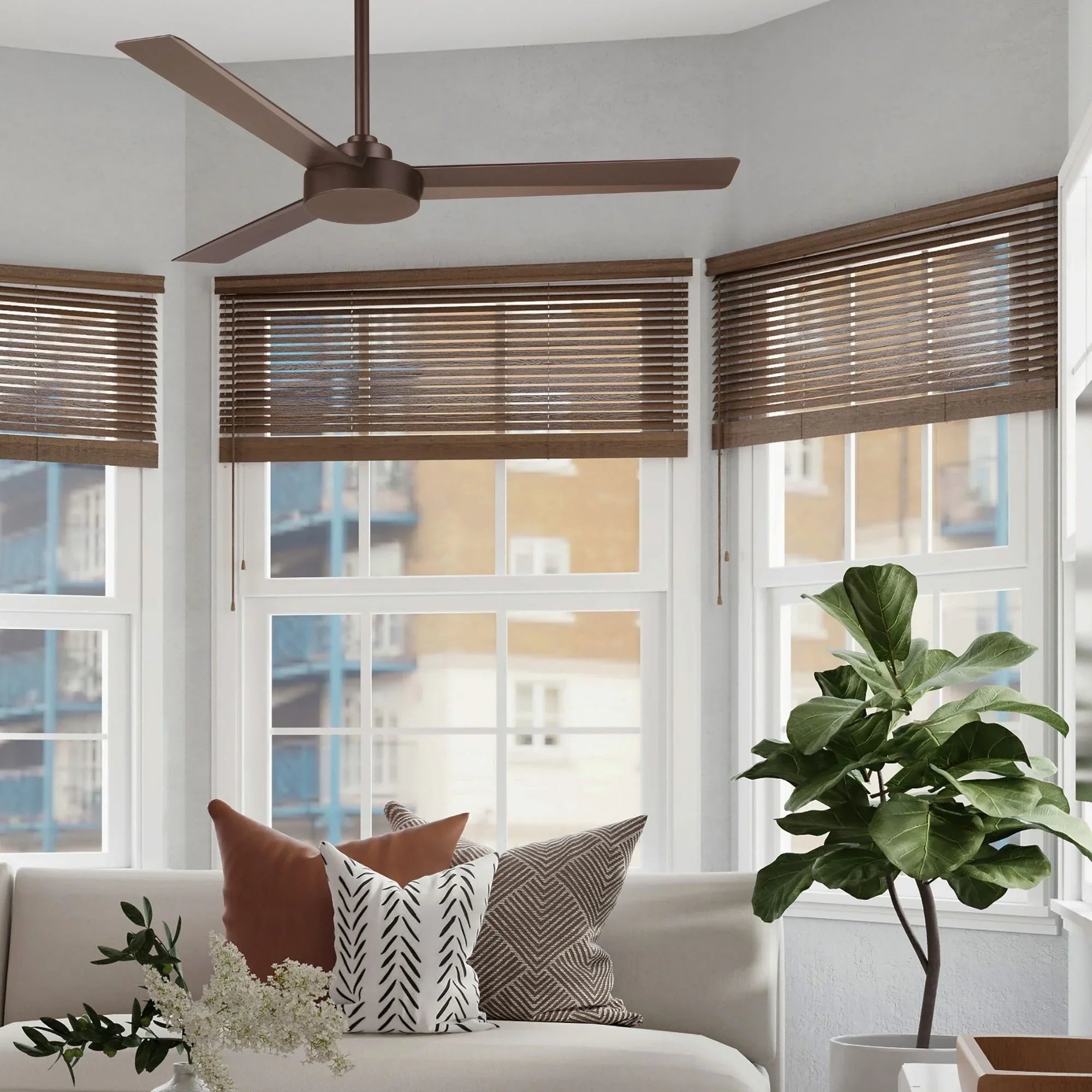 Roto 52" Bronze Ceiling Fan with Wall Control