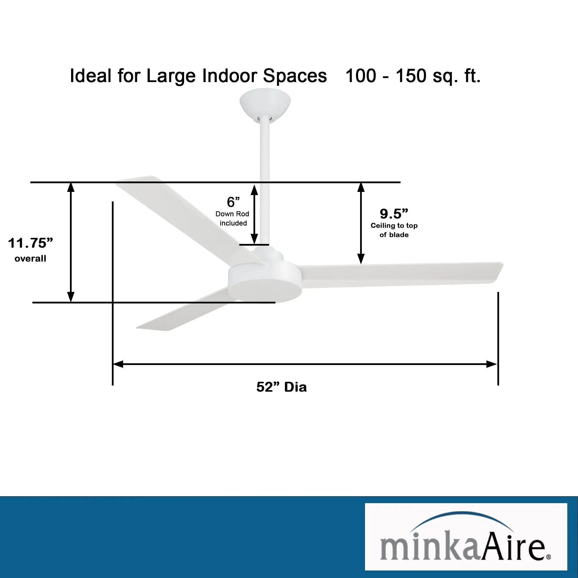 Roto 52" White Ceiling Fan with Wall Control