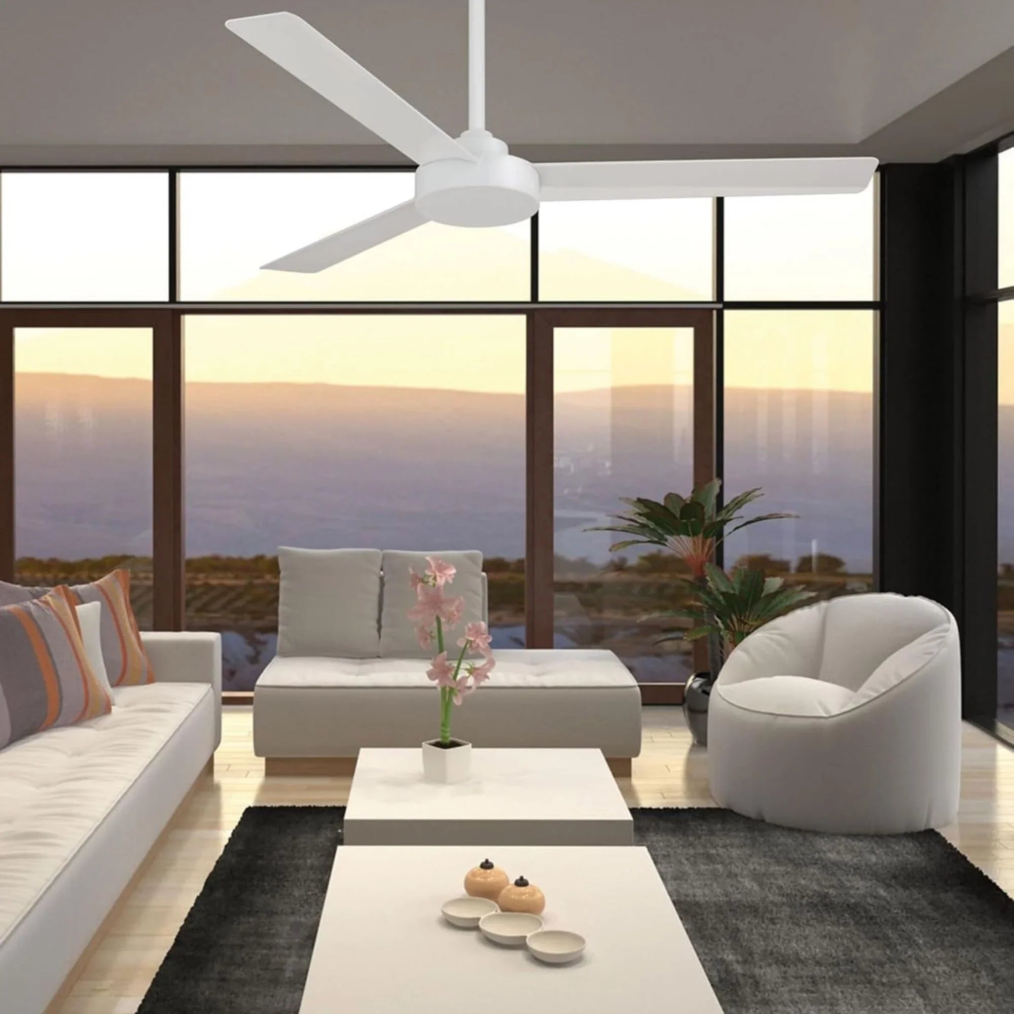 Roto 52" White Ceiling Fan with Wall Control