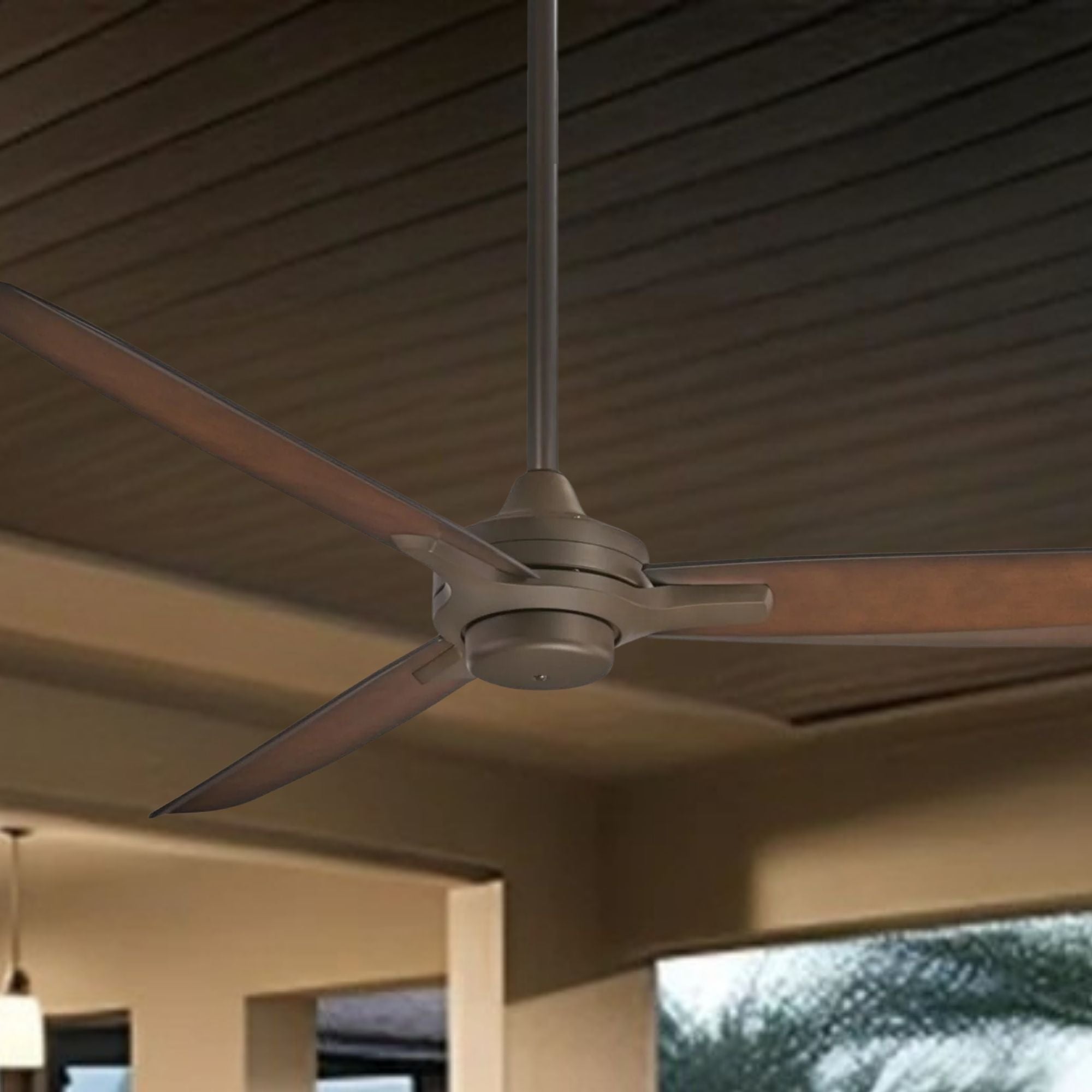 Minka Aire - Rudolph Wet 60" Bronze Outdoor Ceiling Fan with Remote | Bees Lighting
