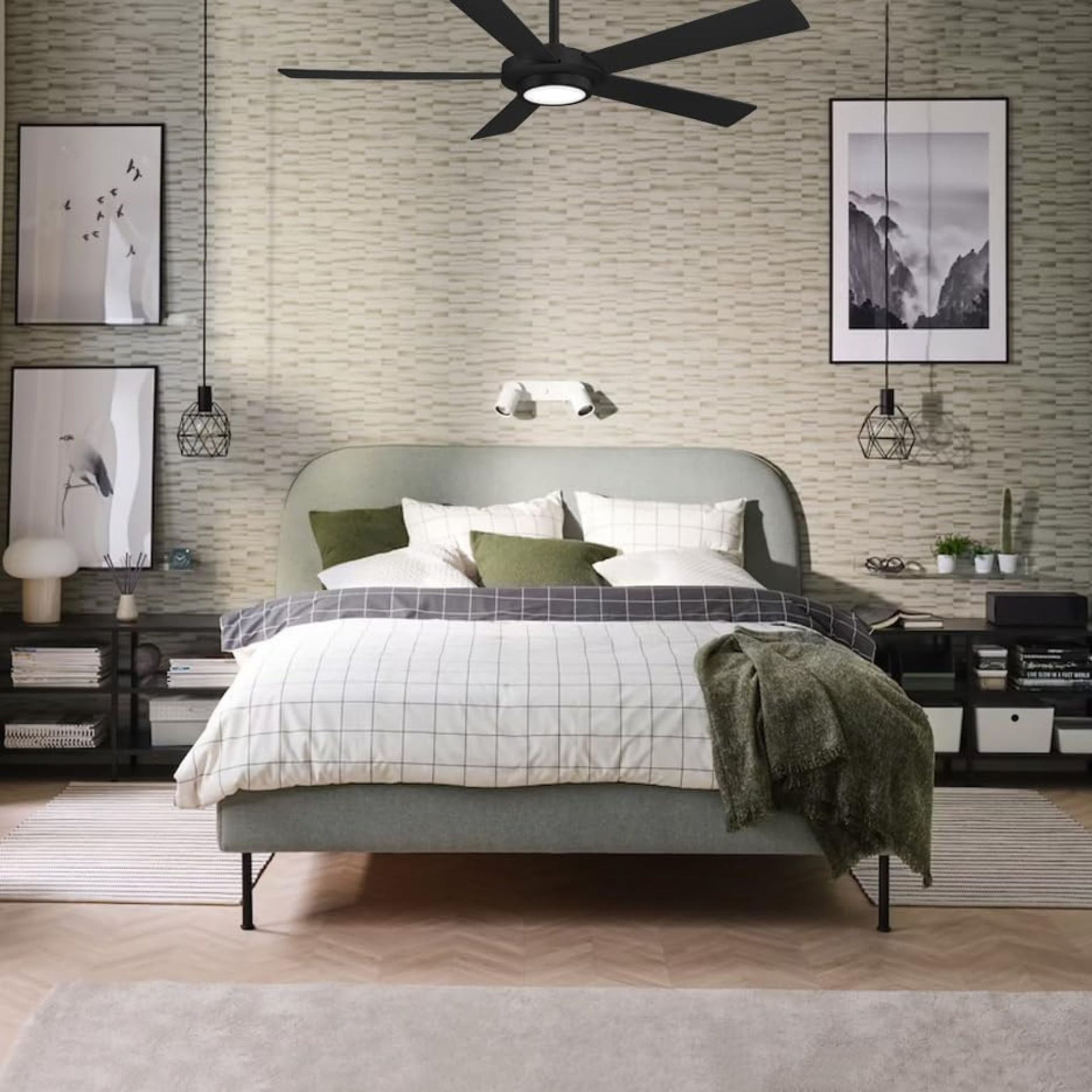 Sabot LED 52" Black Coal Ceiling Fan with Remote - Bees Lighting